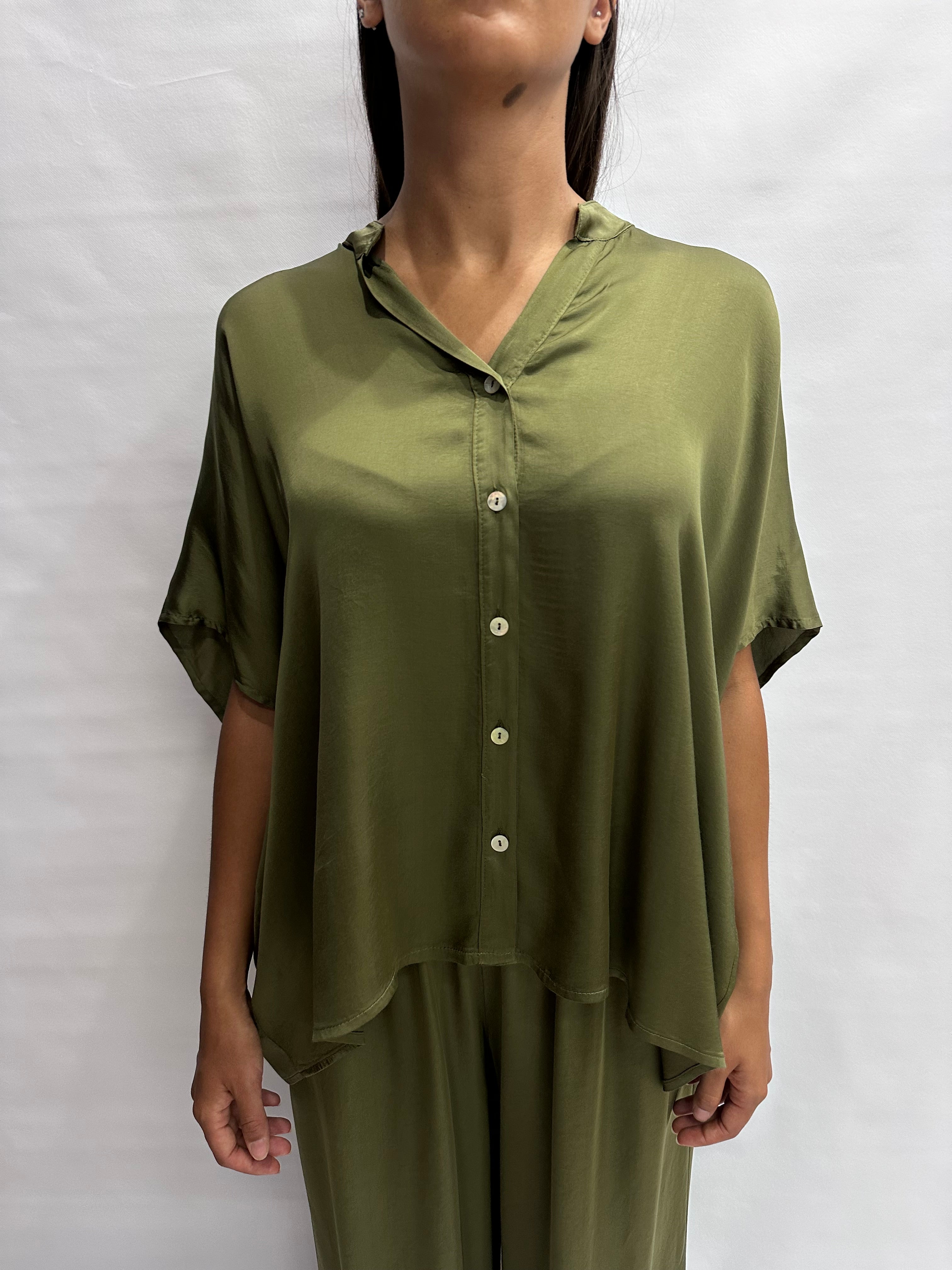 Camicetta TENSIONE IN asimmetrica disponibile anche con pantalone in coordinato, COD: F5039C05