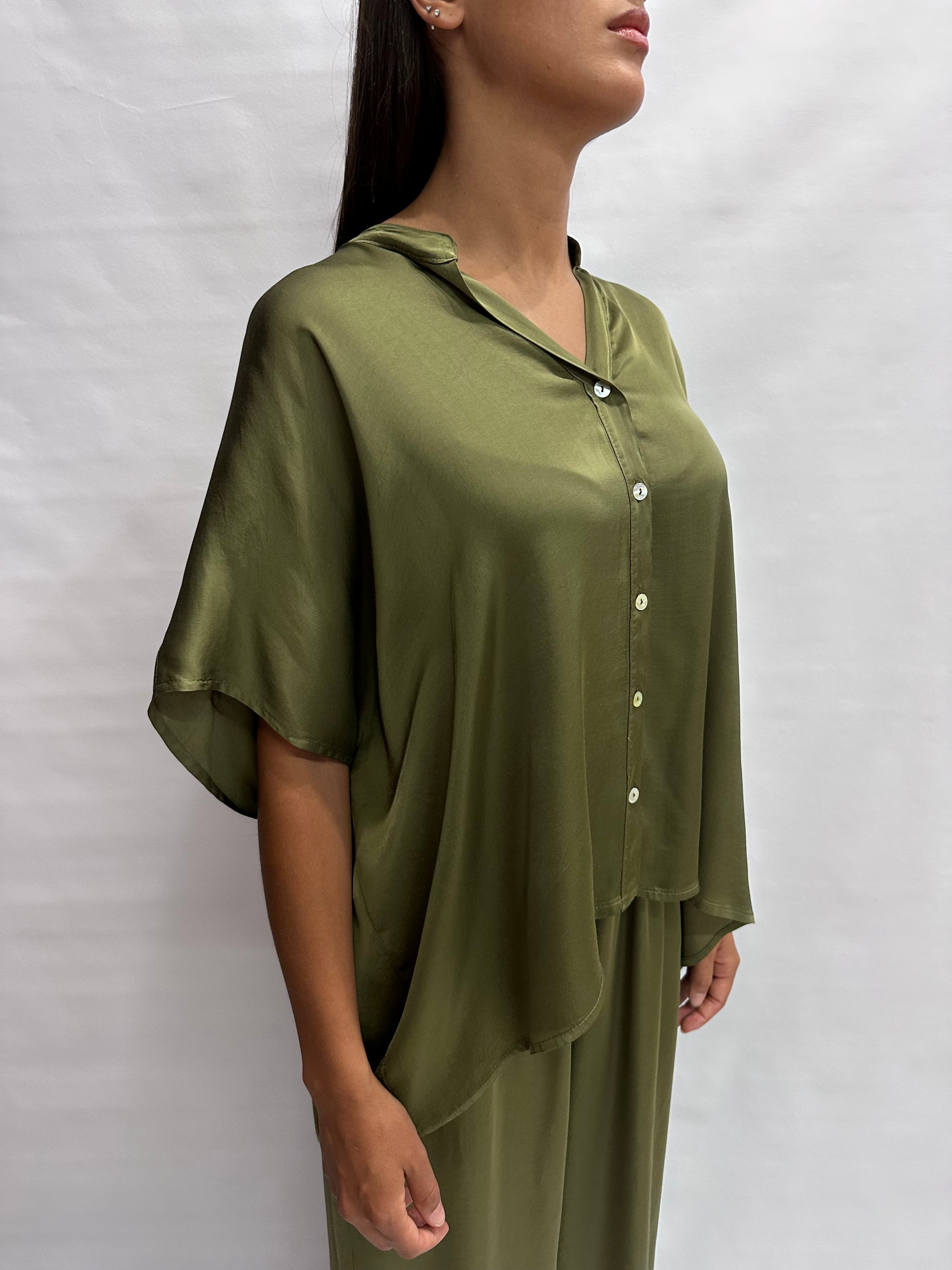 Camicetta TENSIONE IN asimmetrica disponibile anche con pantalone in coordinato, COD: F5039C05
