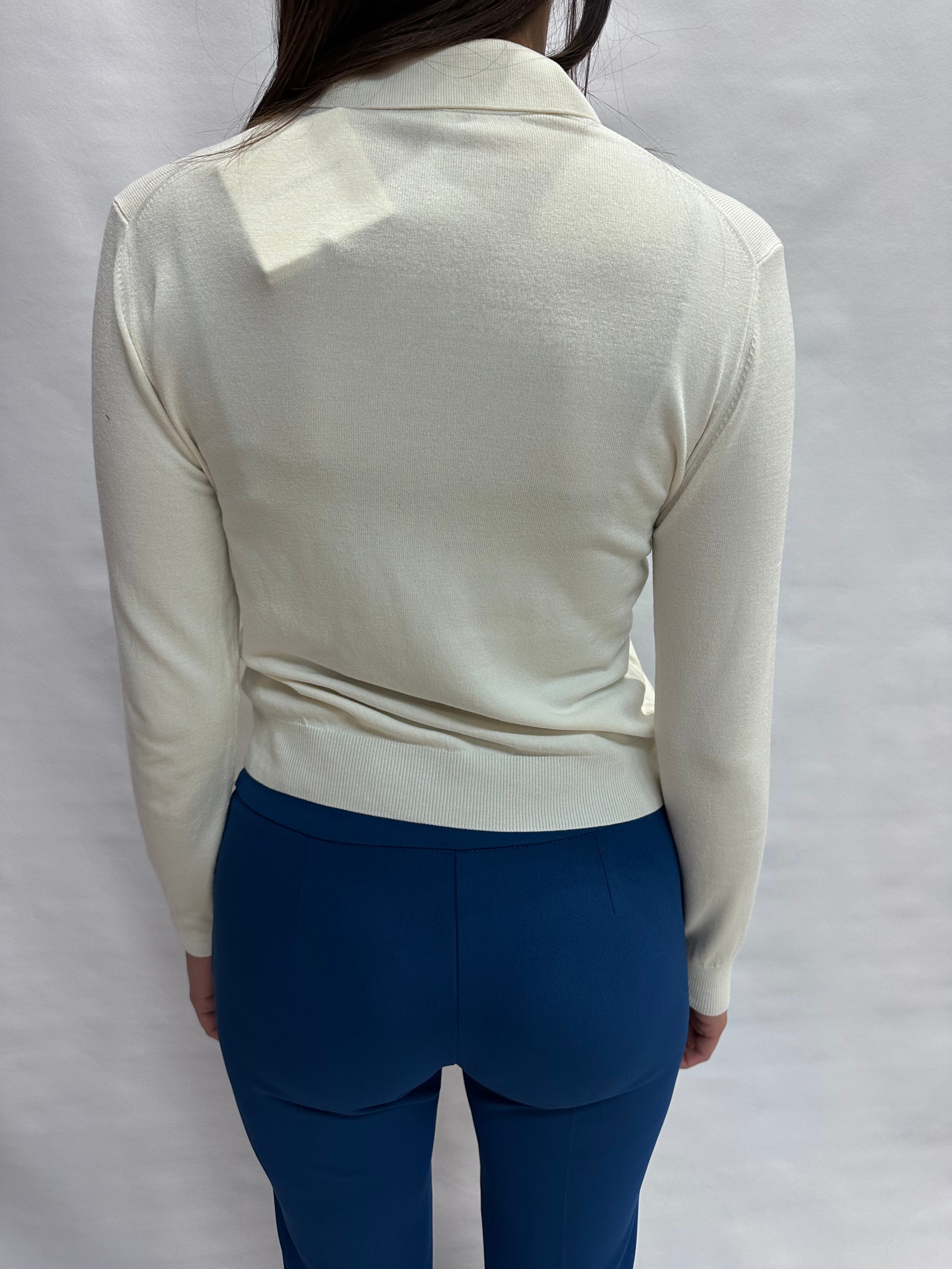 Polo TENSIONE IN in filo, leggera manica lunga e bottoncini - COD: N2803