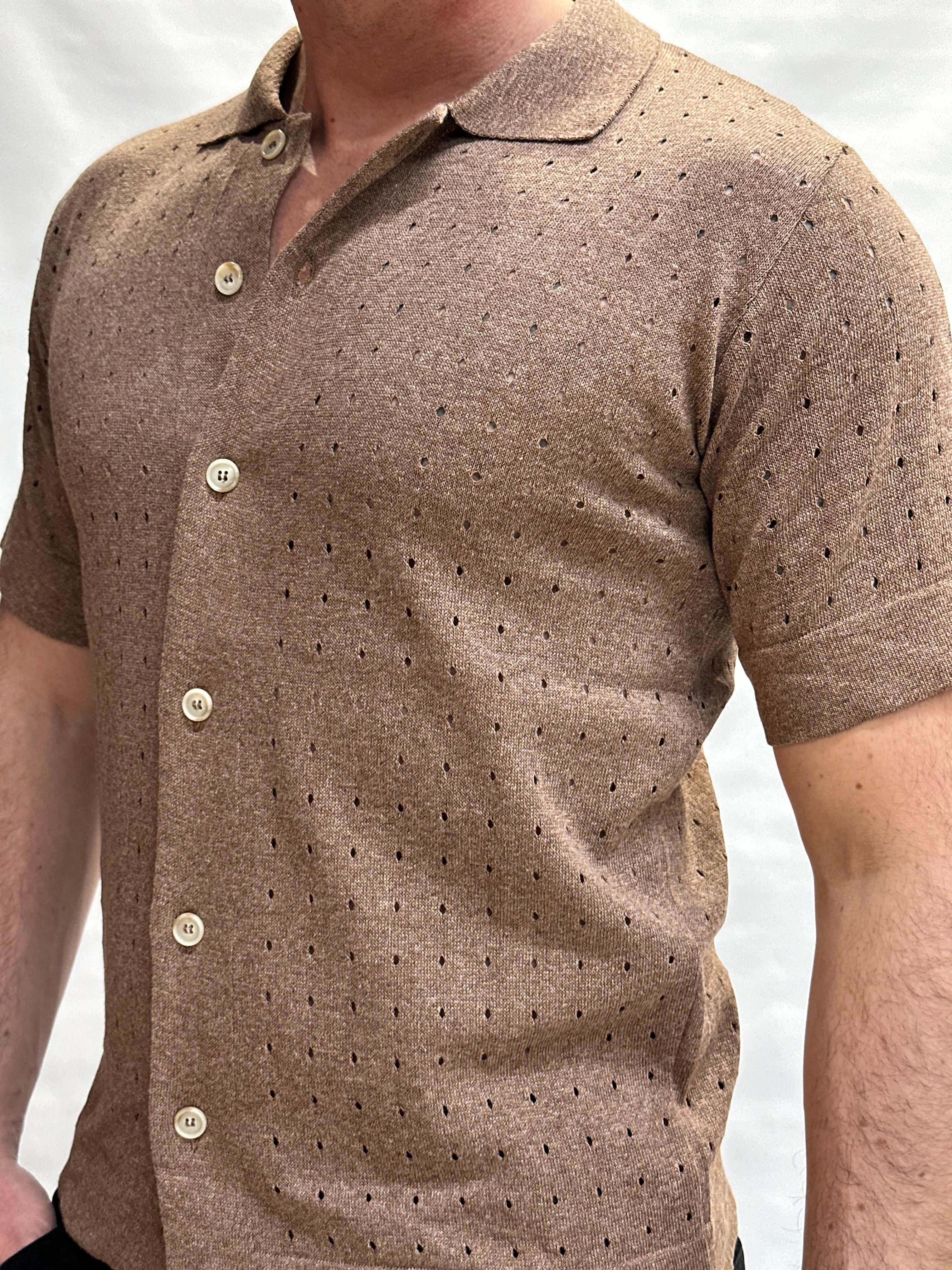 Camicia in maglia BL11 IN Cotone traforata - Cod: 03LD129756