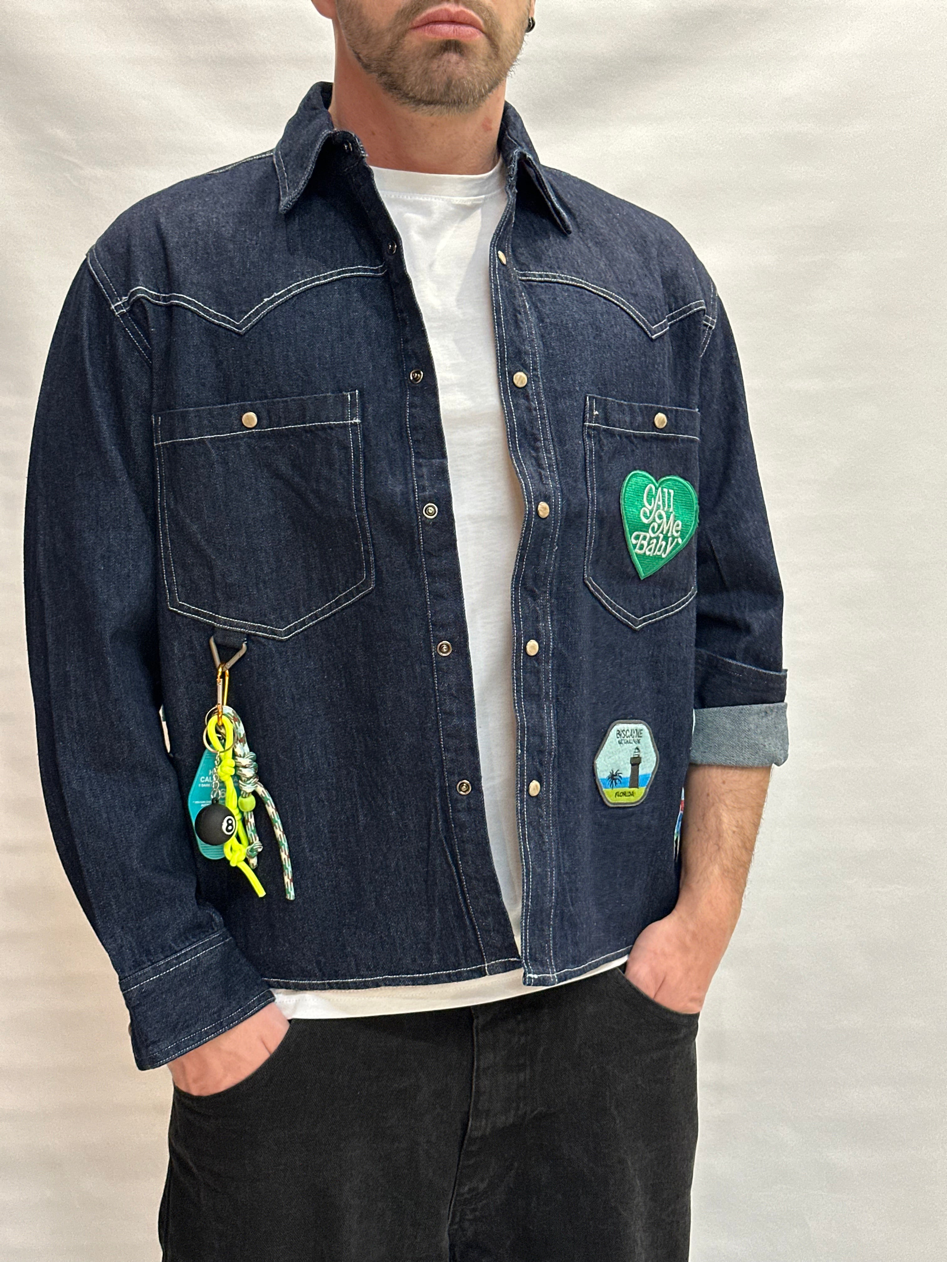 Sahariana BERNA in Jeans con patch sul davanti e sul retro - Cod: 26122830