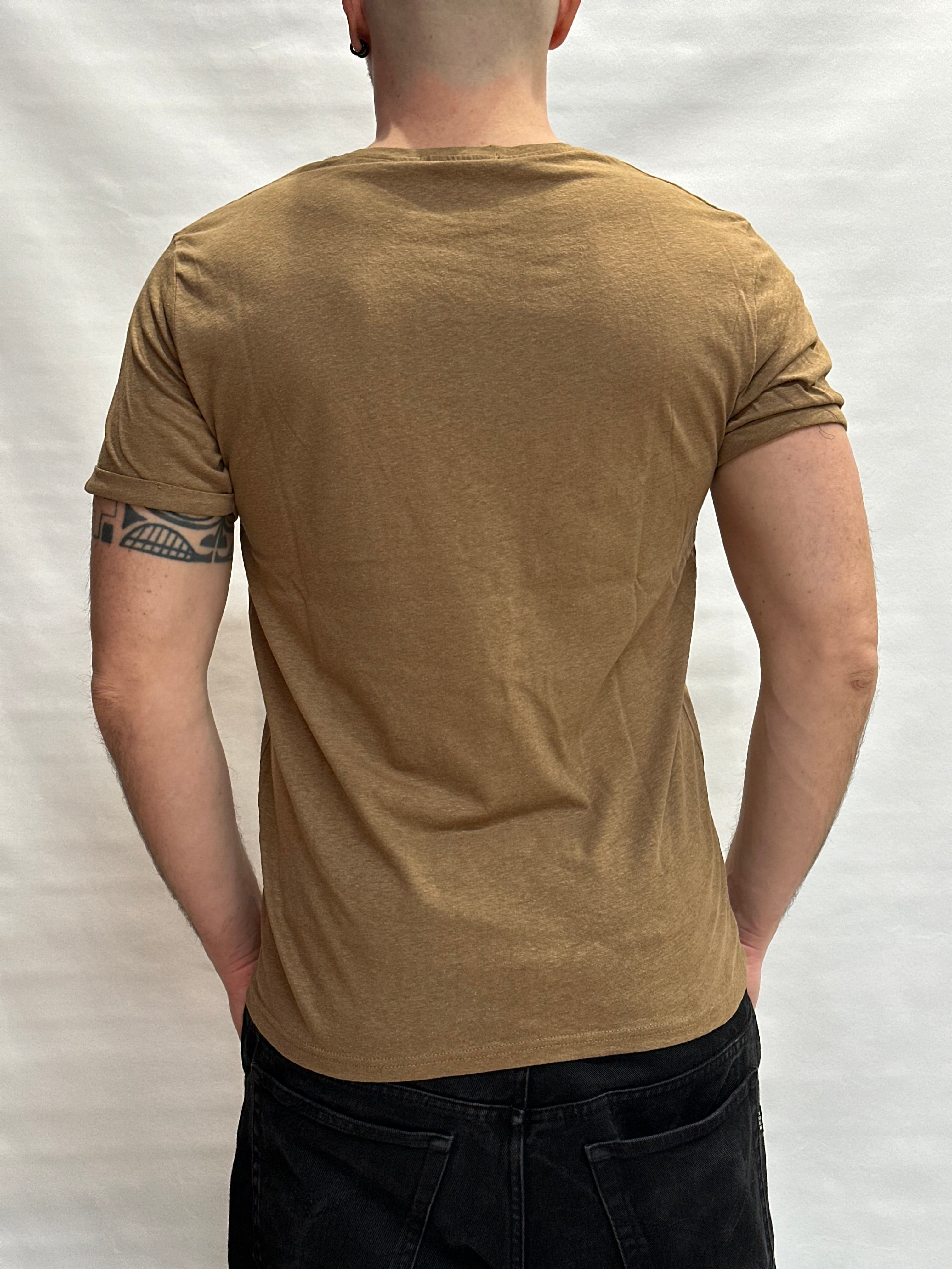 T Shirt BL11 Cotone/Lino regular, girocollo con risvolto sulla manica cucito - Cod: GOTO