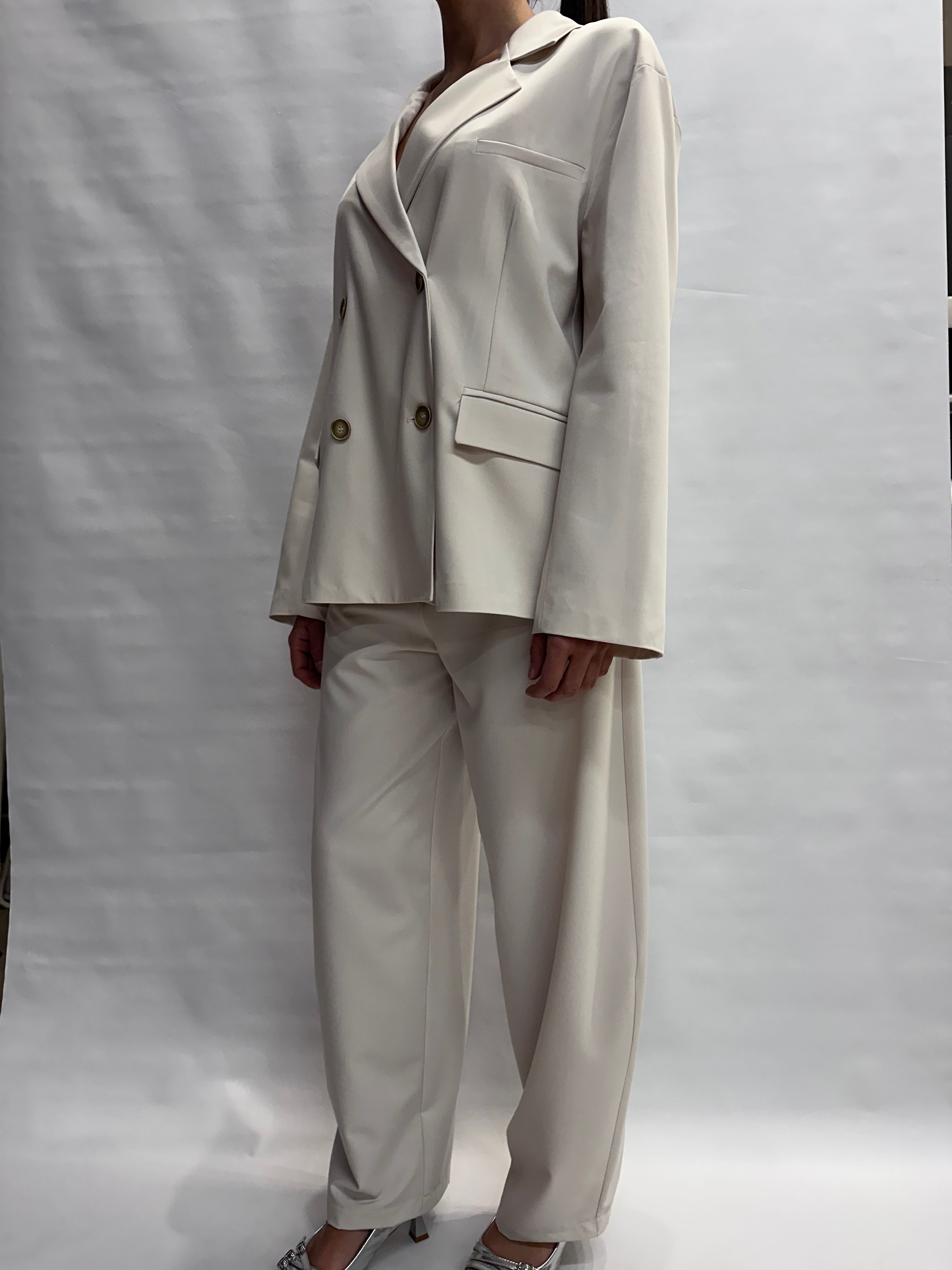 Coordinato TENSIONE IN con pantalone a palazzo e giacca doppiopetto, COD: 26B3865 e 26P3843