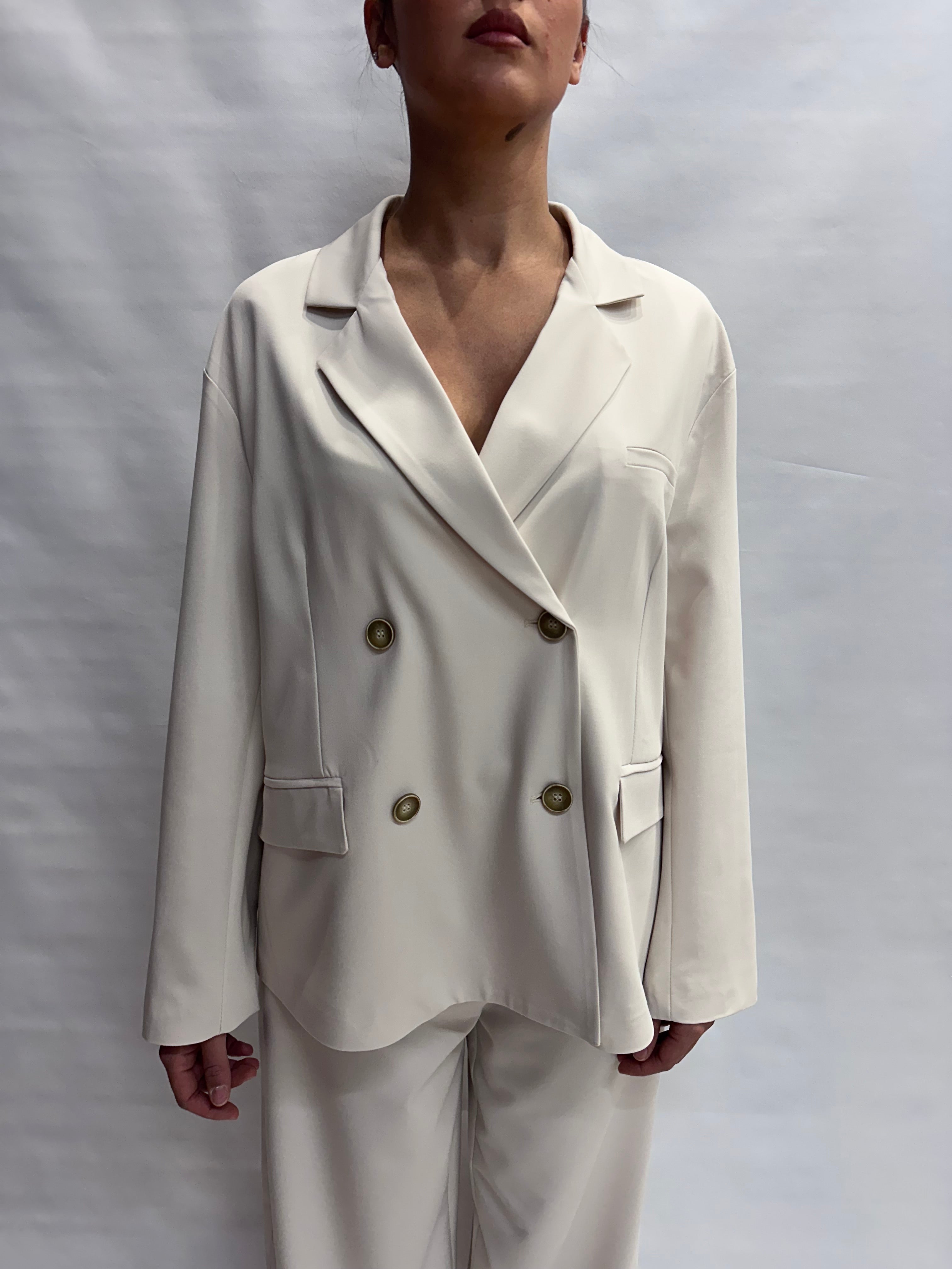 Coordinato TENSIONE IN con pantalone a palazzo e giacca doppiopetto, COD: 26B3865 e 26P3843