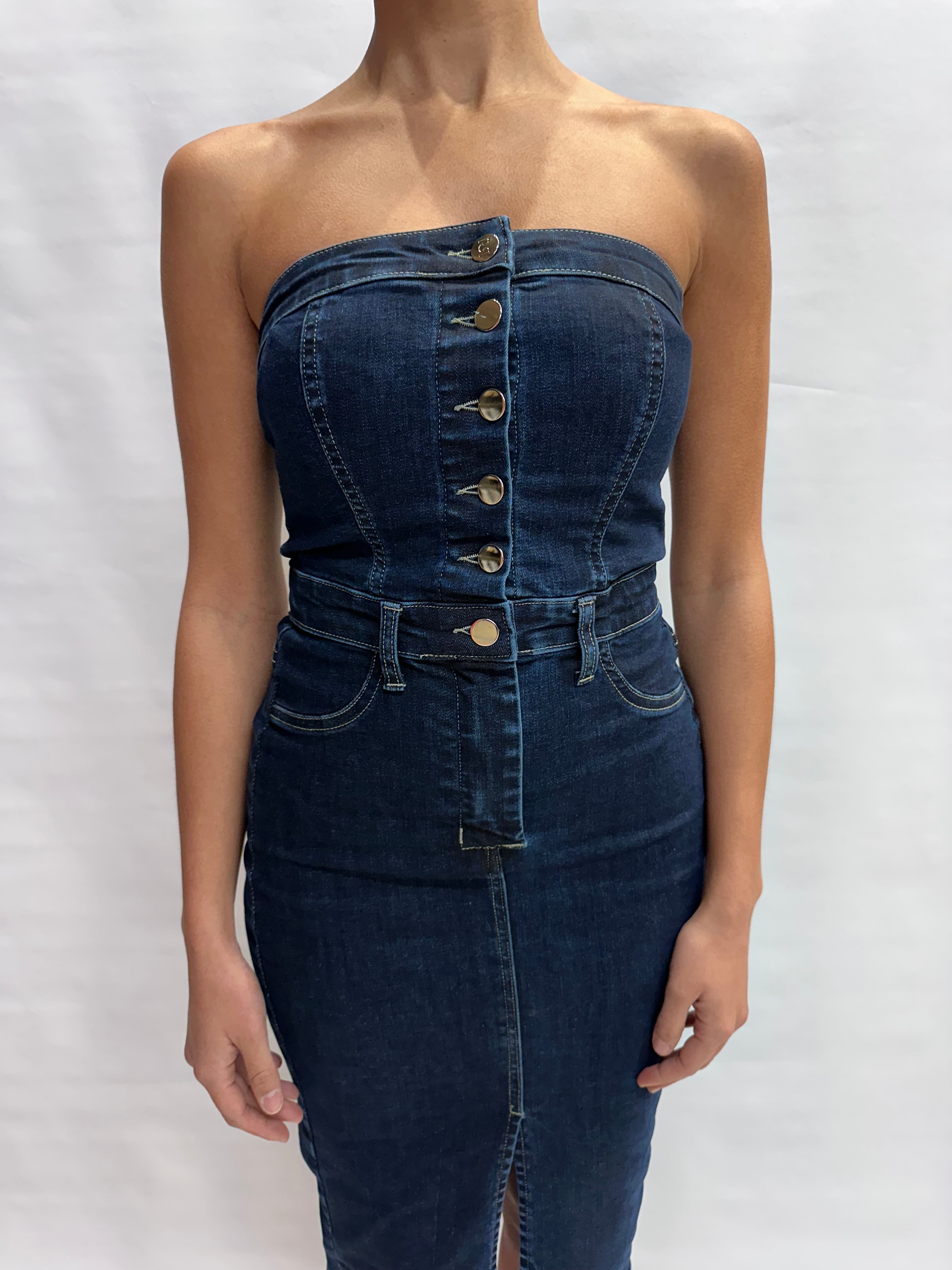 Tubino RINASCIMENTO smanicato elasticizzato con chiusura a bottoni centrali - COD: CFC00127421003