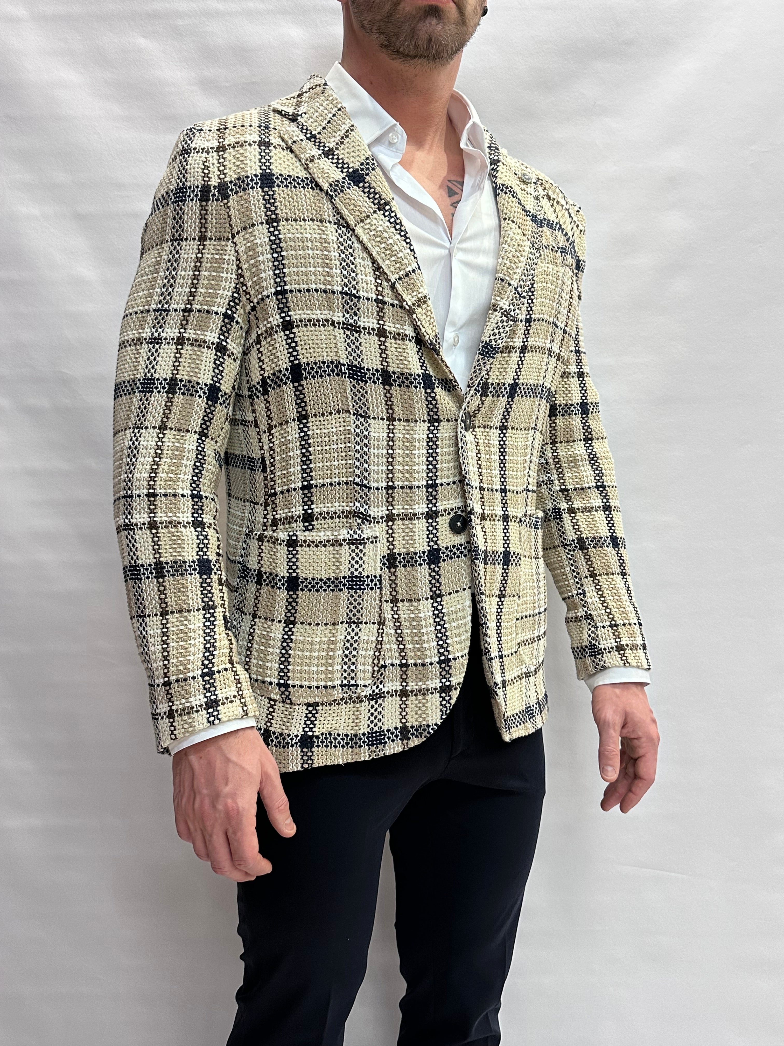 Spezzato XAGON MAN composto da giacca a quadri e pantalone Blu, COD: PBARBA e 1PCIM03