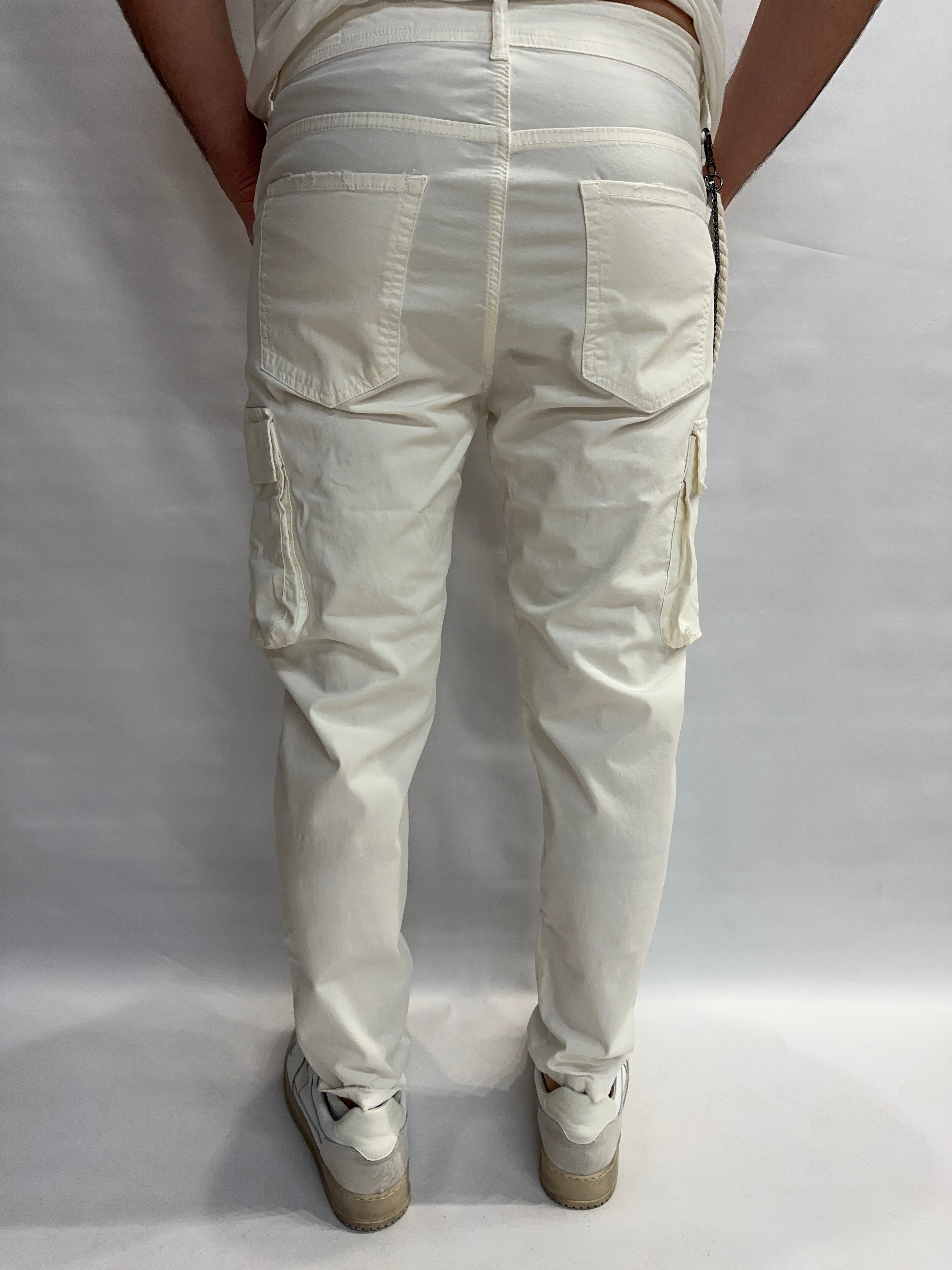 Pantalone XAGON MAN regular cargo con cordoncino e catenella removibili - COD: CR4057