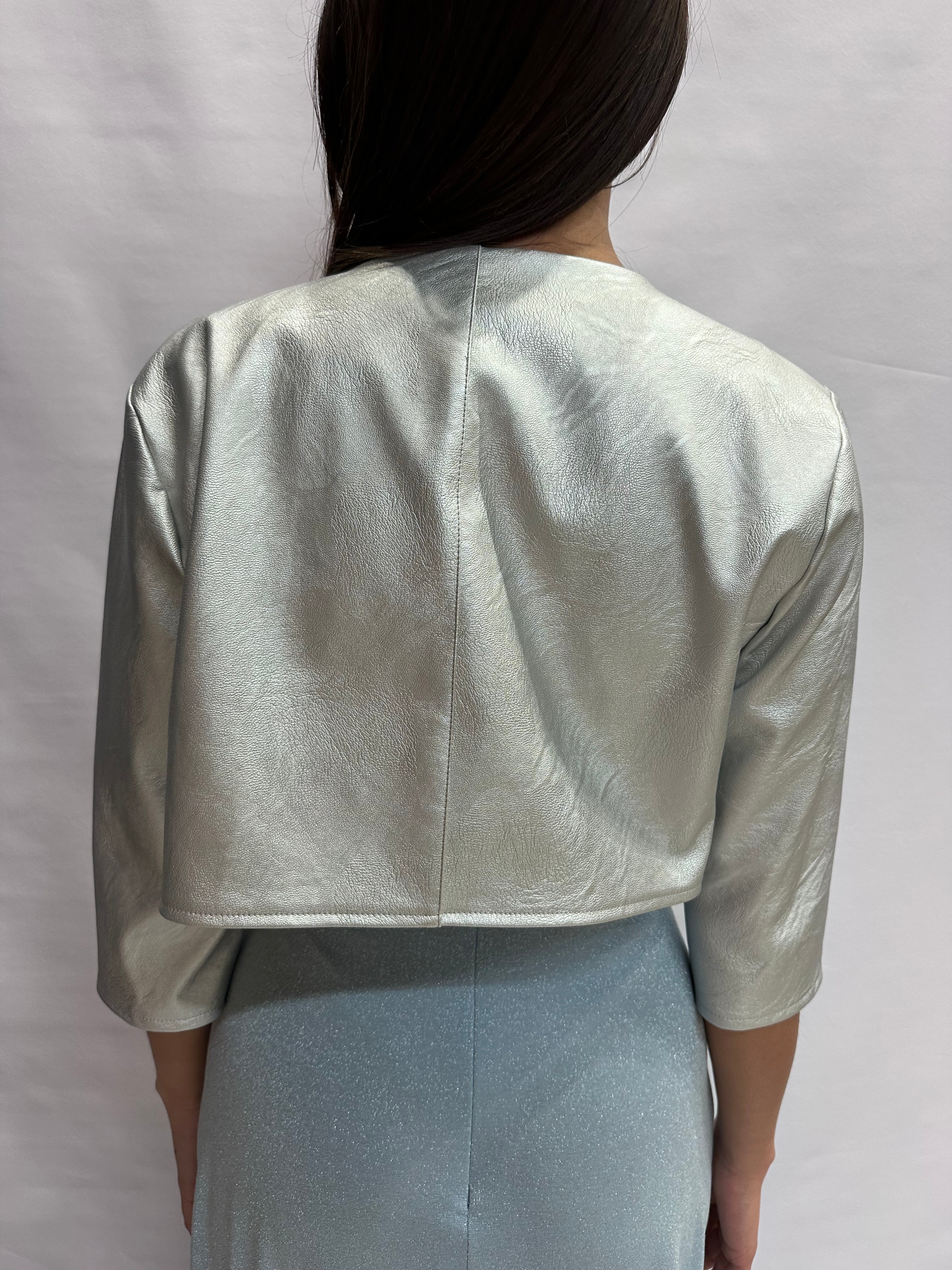 Bolero RINASCIMENTO in ecopelle con chiusura gancini color Argento- Cod: CFC0119831003
