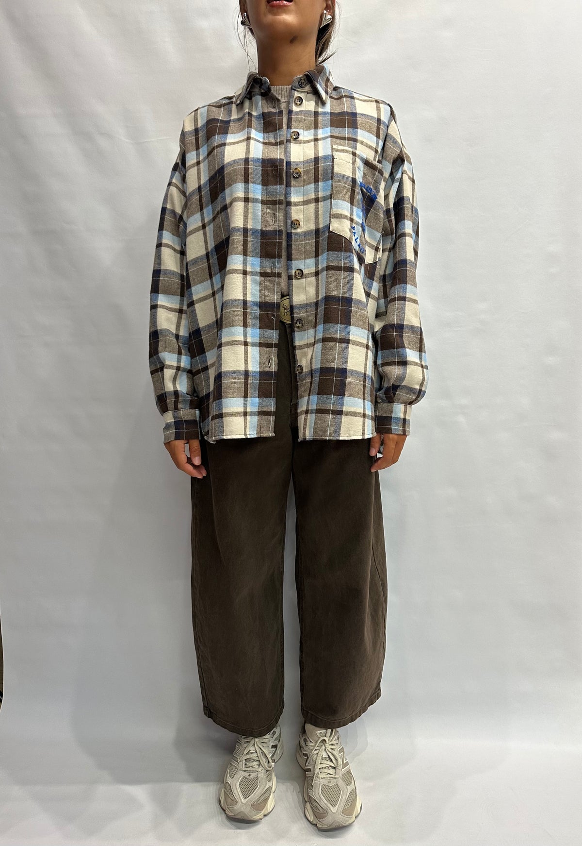 Camicia TENSIONE IN morbida con trama scozzese e taschino frontale ricamato - Cod: W26C400