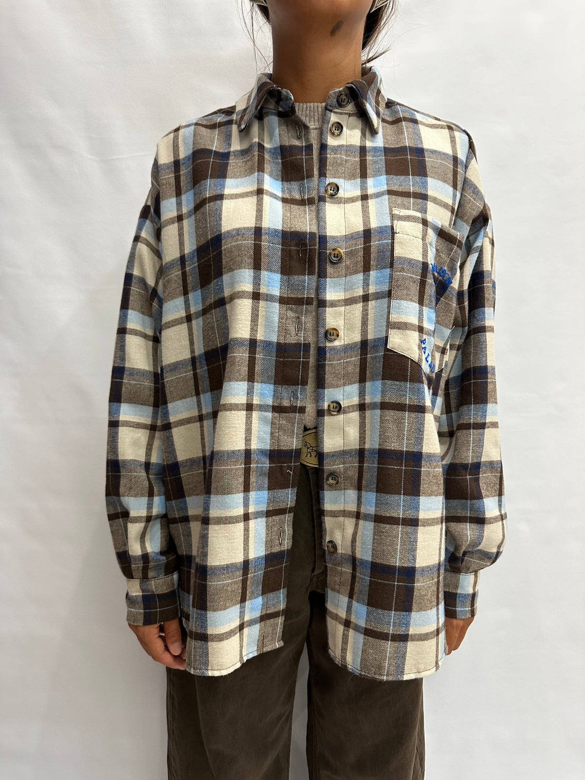 Camicia TENSIONE IN morbida con trama scozzese e taschino frontale ricamato - Cod: W26C400