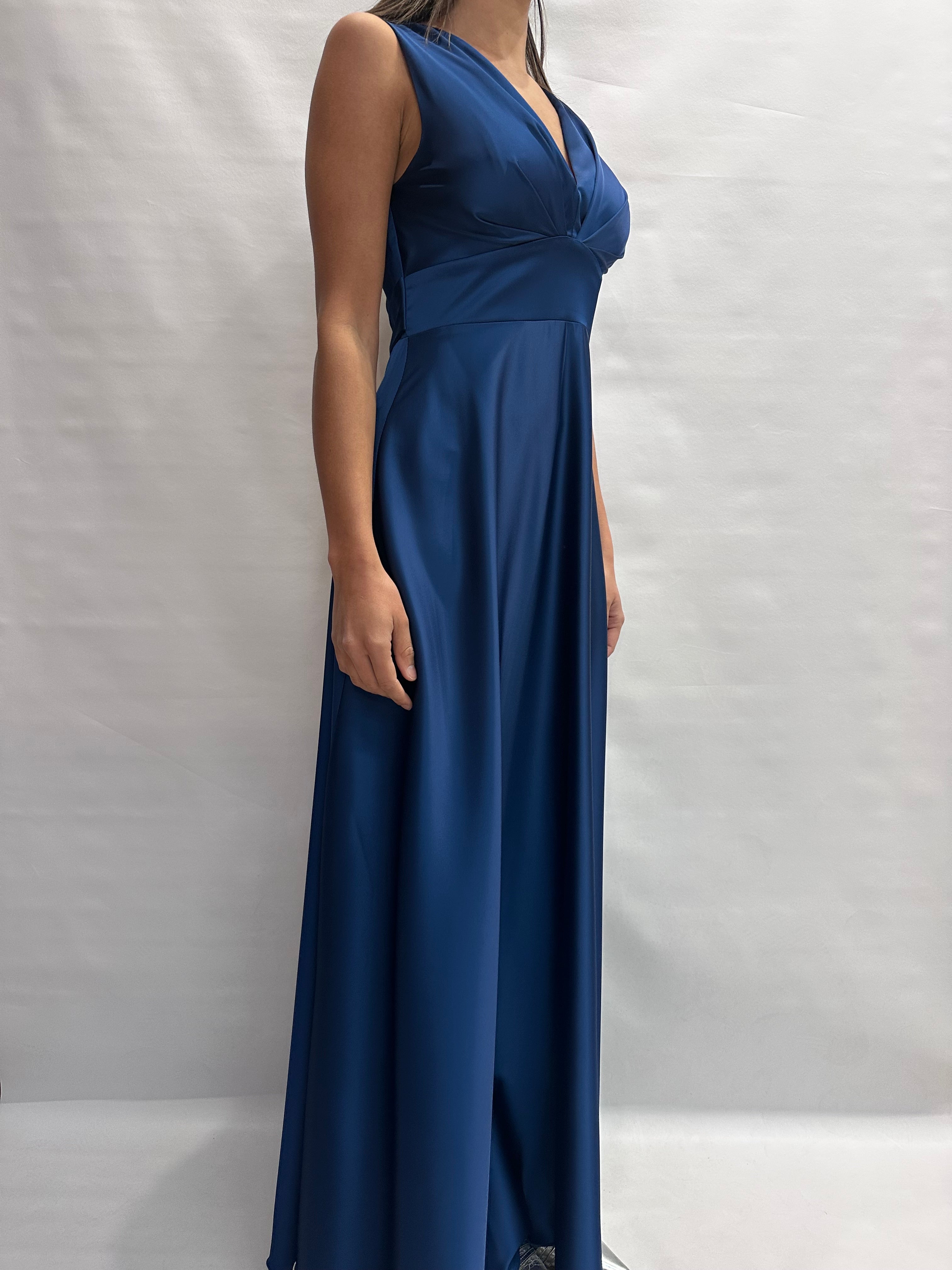 Abito RINASCIMENTO lungo in raso con scollo a "V" - COD: CFC012763303