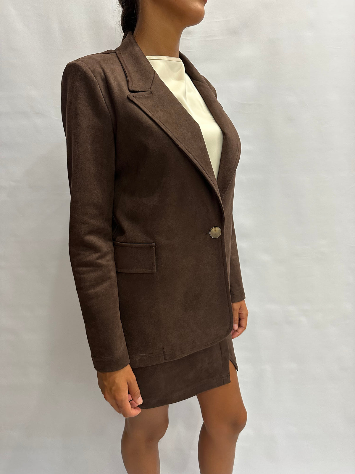 Giacca RINASCIMENTO in ecopelle scamosciata disponibile anche con gonna in coordinato - COD: CFC0130678003