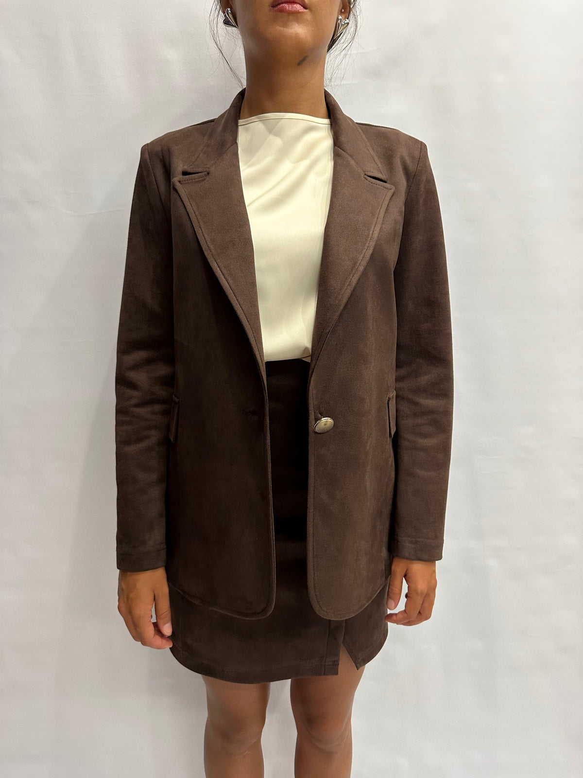 Giacca RINASCIMENTO in ecopelle scamosciata disponibile anche con gonna in coordinato - COD: CFC0130678003