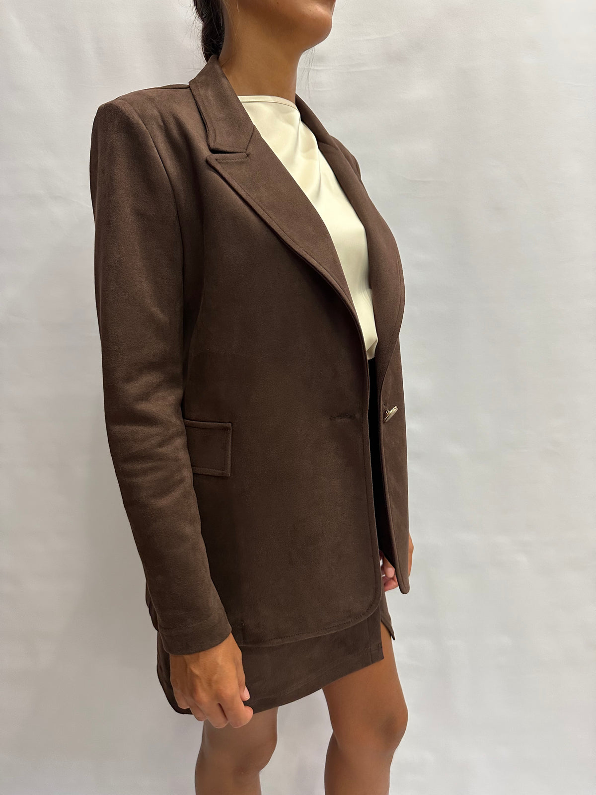 Giacca RINASCIMENTO in ecopelle scamosciata disponibile anche con gonna in coordinato - COD: CFC0130678003