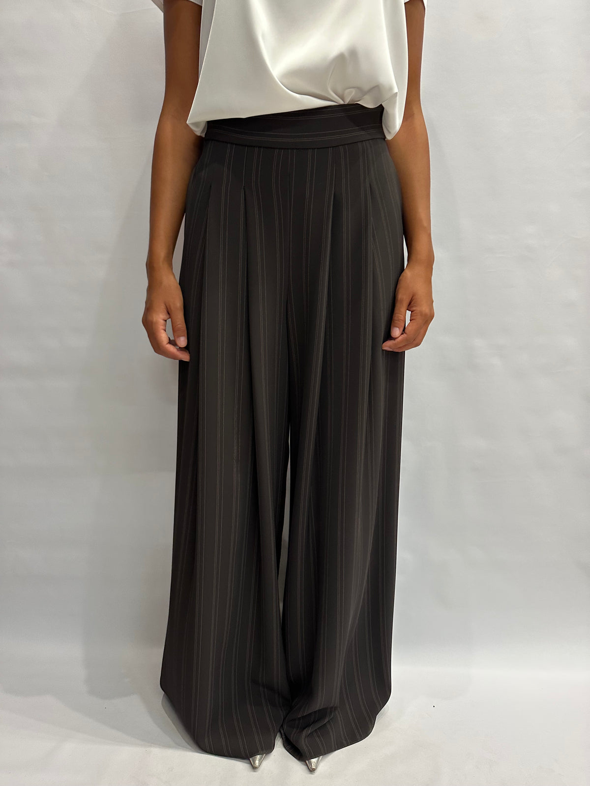 Coordinato RINASCIMENTO gessato in tessuto fluido, COD:CFC0130474003 e CFC0130476003