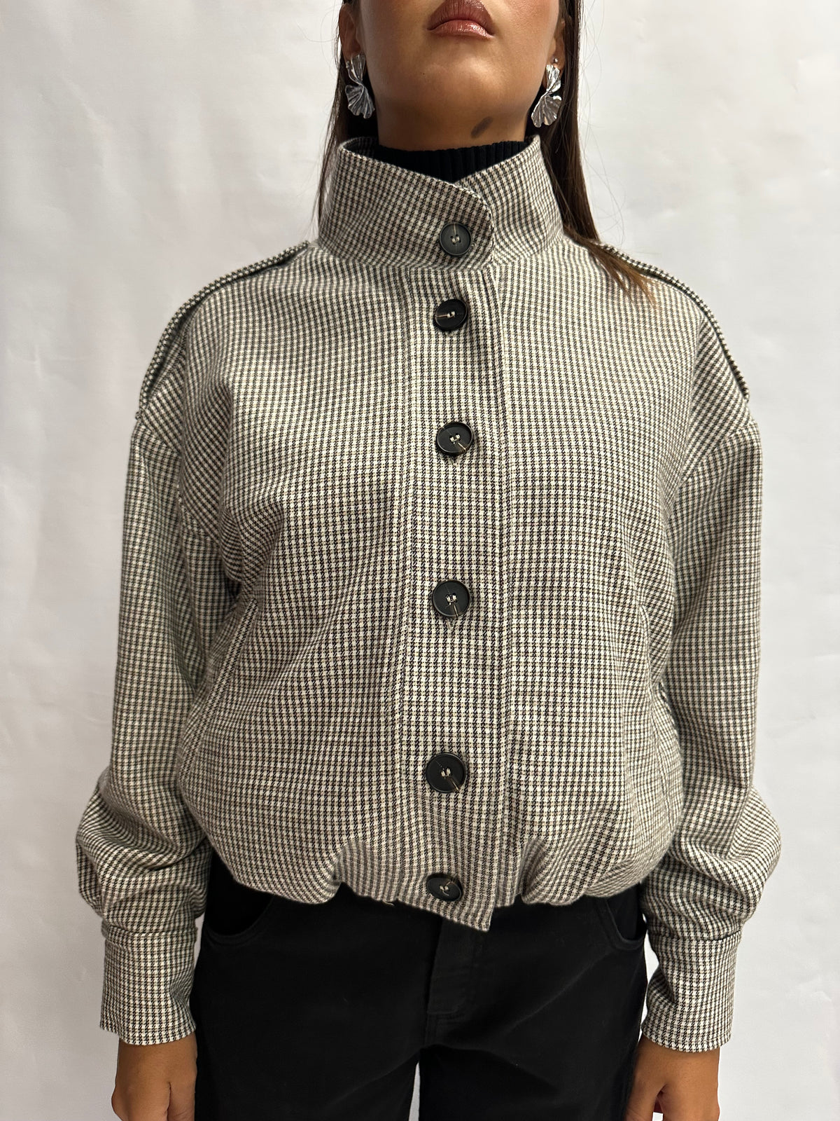 Bomber RINASCIMENTO trama a quadratino disponibile anche con pantalone in coordinato - COD: CFC0130111003
