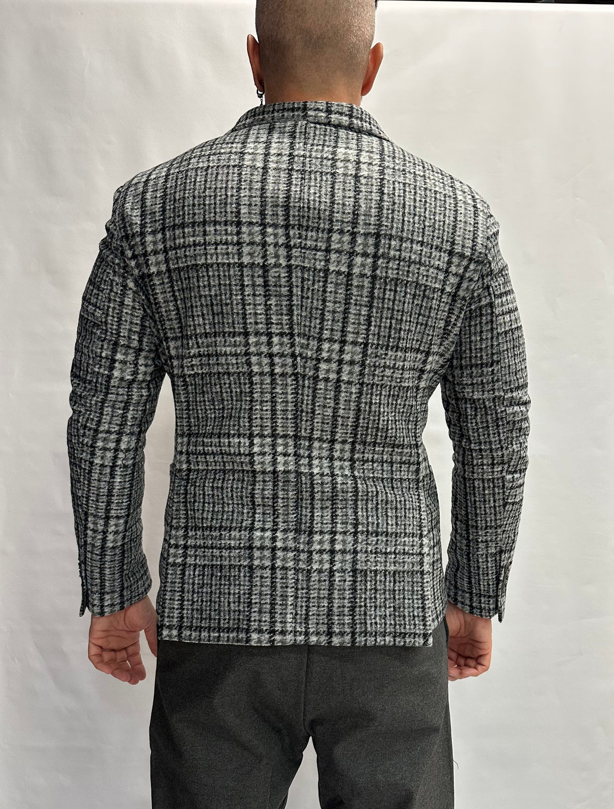 Giacca XAGON MAN scozzese con cappuccio rimovibile, monopetto - COD: PCFK33