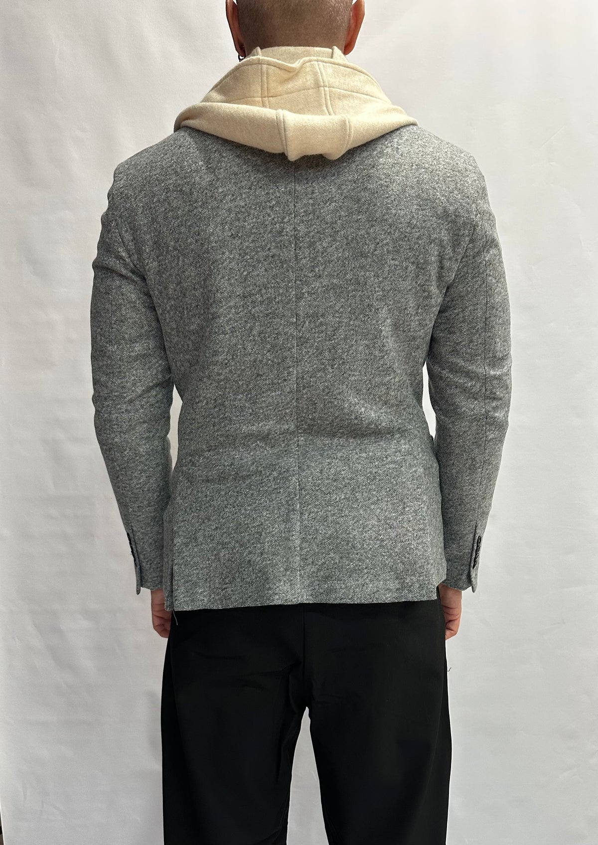 Giacca XAGON MAN grigia con cappuccio rimovibile, monopetto - COD: PCFKME