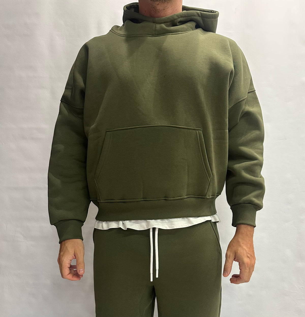 Felpa BERNA 'cropped' con cappuccio, interno felpato disponibile anche con pantalone in coordinato , COD: 262070418