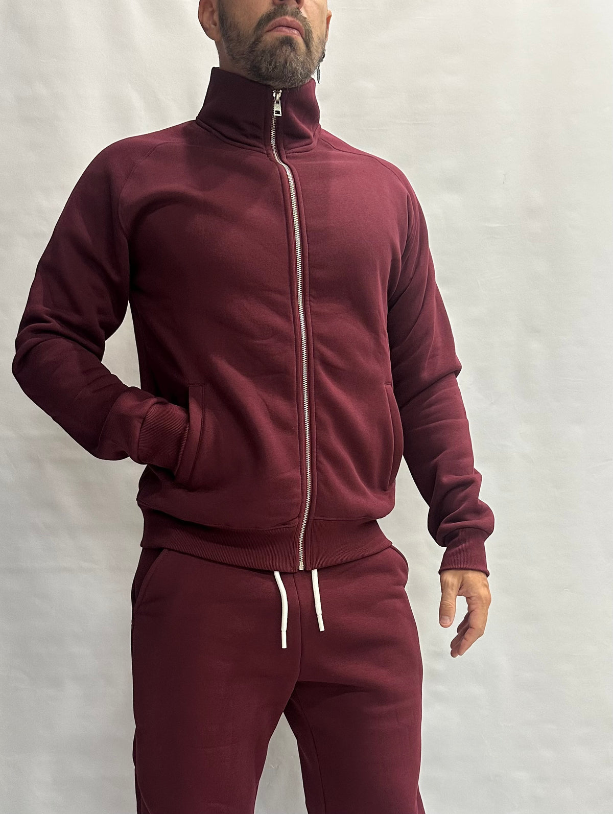 Felpa BERNA senza cappuccio, con zip, interno felpato disponibile anche con pantalone in coordinato , COD: 26207136