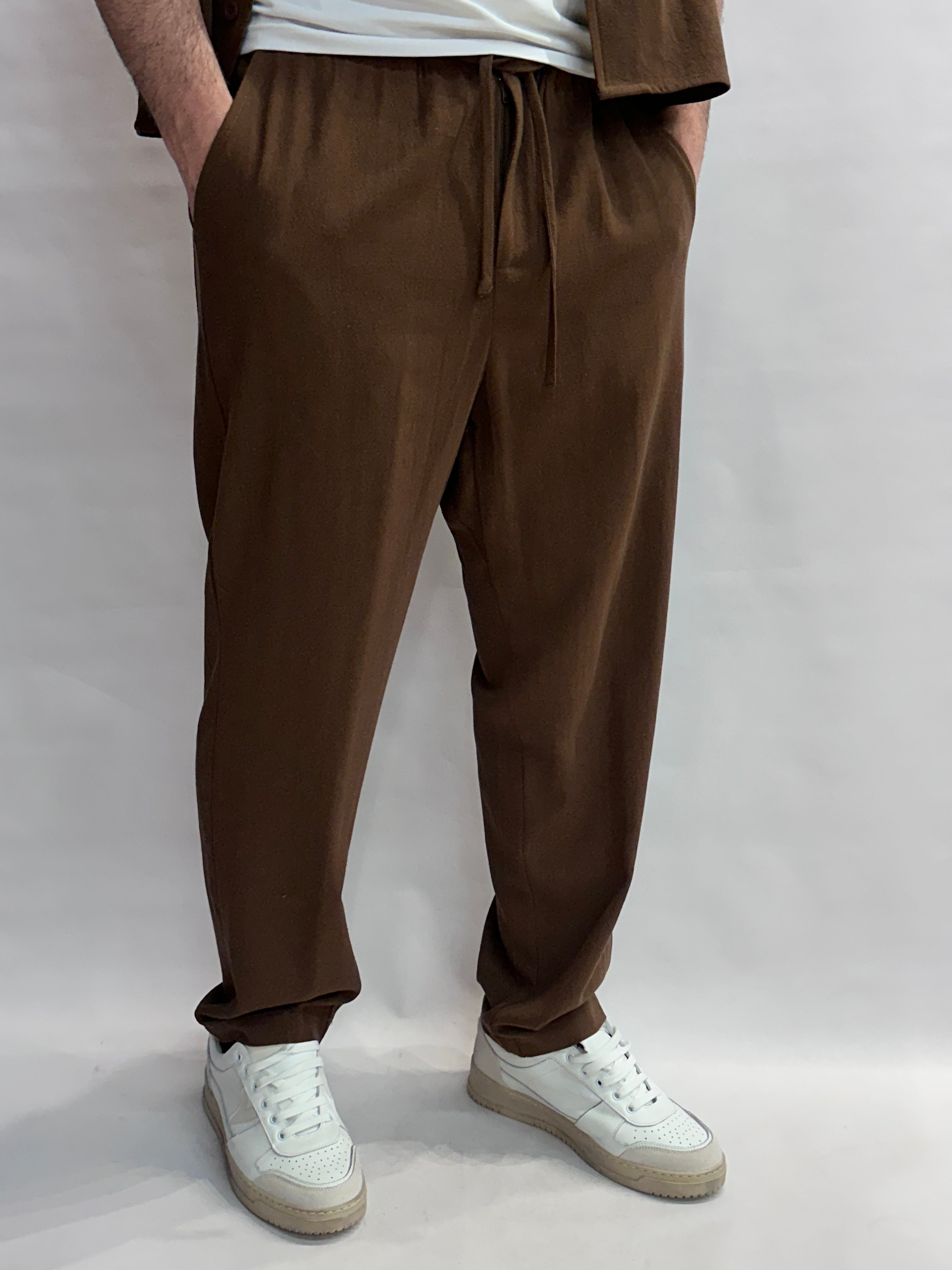 Pantalone IMPERIAL morbido di gamba, con coulisse in vita, disponibile anche con camicia in coordinato - COD: P89793XY12