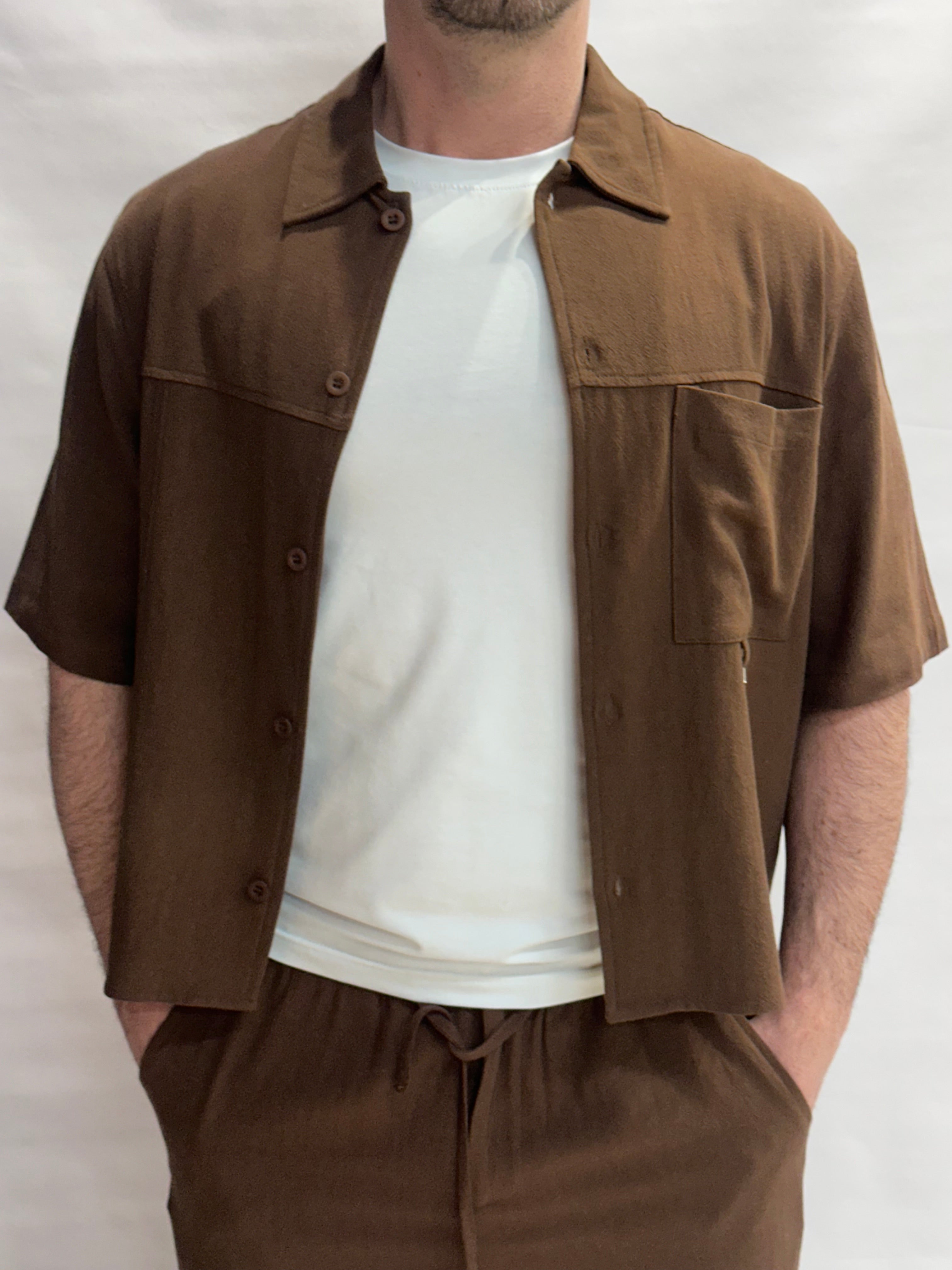 Camicia IMPERIAL cropped a manica corta disponibile anche con pantalone in coordinato - Cod: C87793XT15