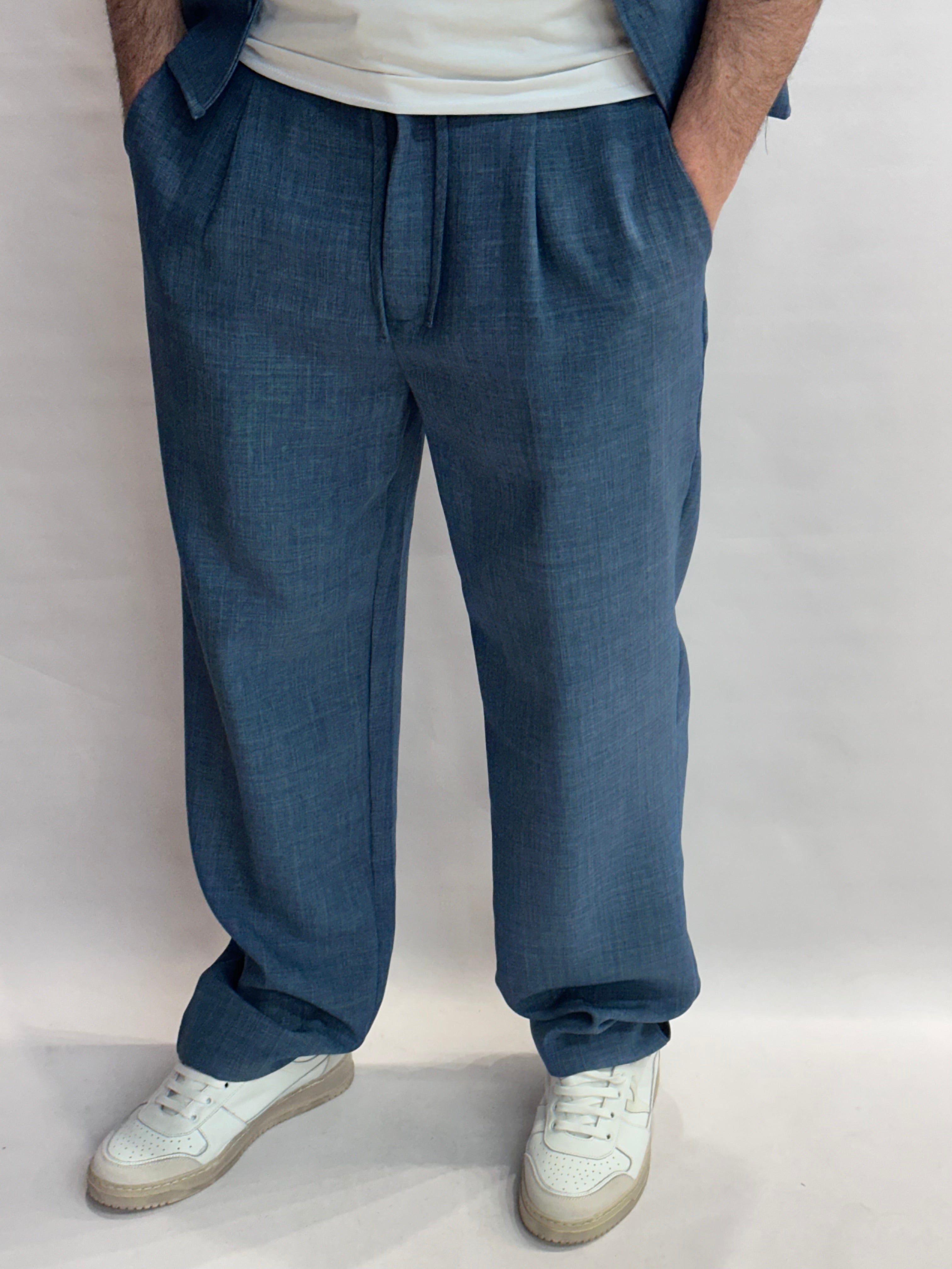 Pantalone IMPERIAL molto morbido di gamba, con coulisse in vita, disponibile anche con camicia in coordinato - COD: P89793YPH1