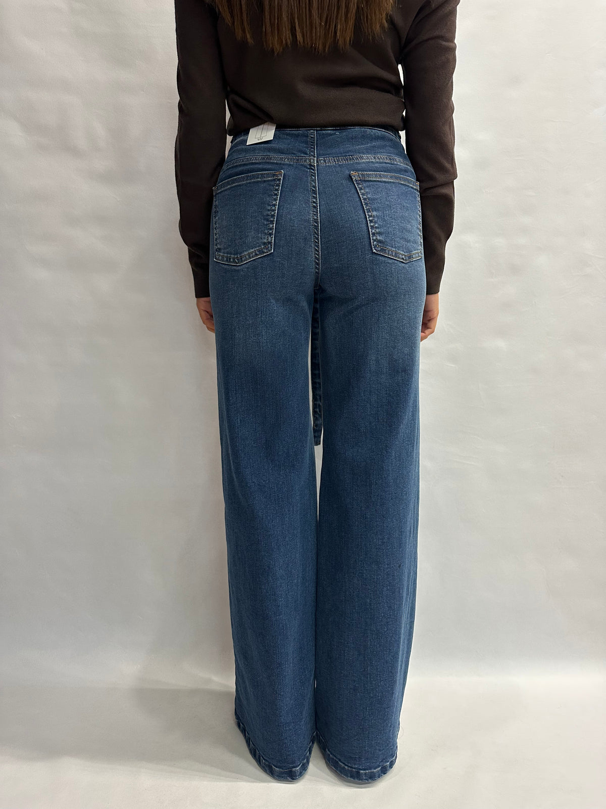 Jeans RINASCIMENTO a palazzo con cintura lunga removibile in dotazione - COD: CFC0129905003