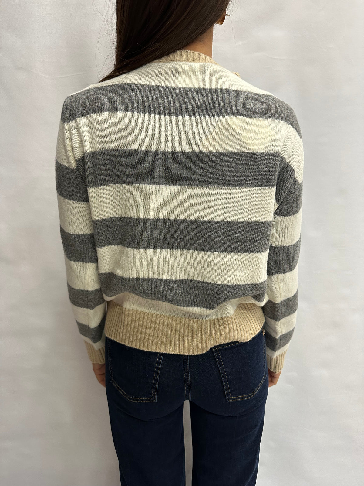 Maglione BLUEJOINT regular a righe variante Grigio/Panna, COD: 51182