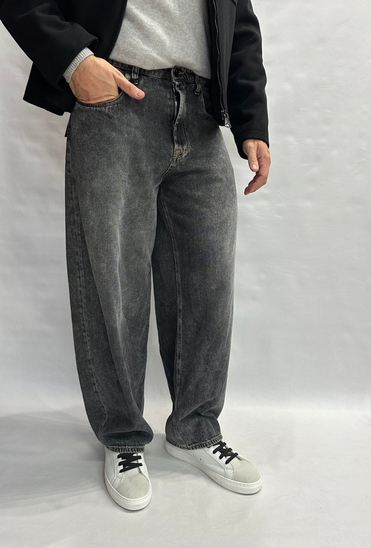 Jeans IMPERIAL 100% Cotone modello baggy, gamba rilassata, vita alta con lavaggio effetto vissuto - COD: PE8DMBDW5T