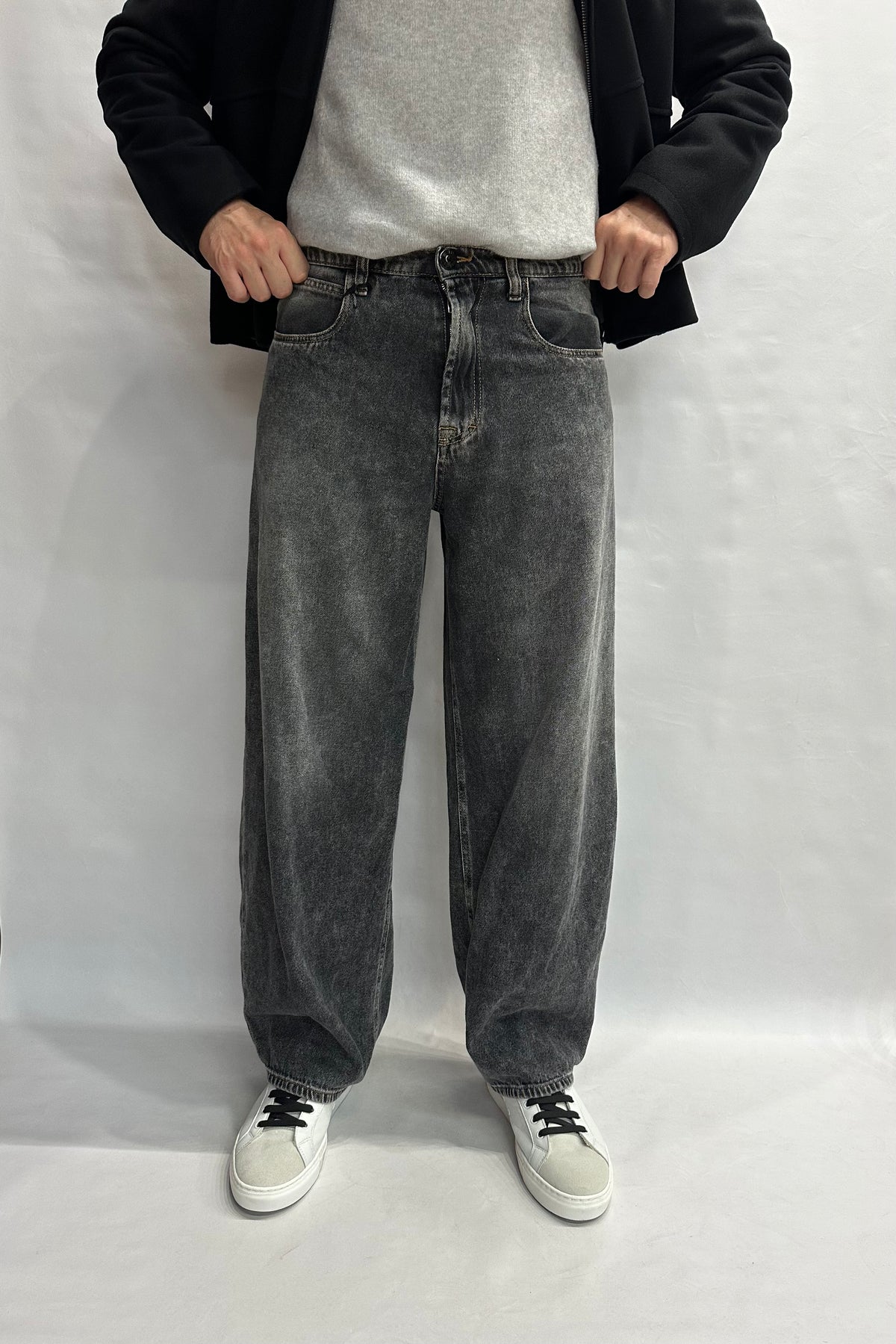 Jeans IMPERIAL 100% Cotone modello baggy, gamba rilassata, vita alta con lavaggio effetto vissuto - COD: PE8DMBDW5T