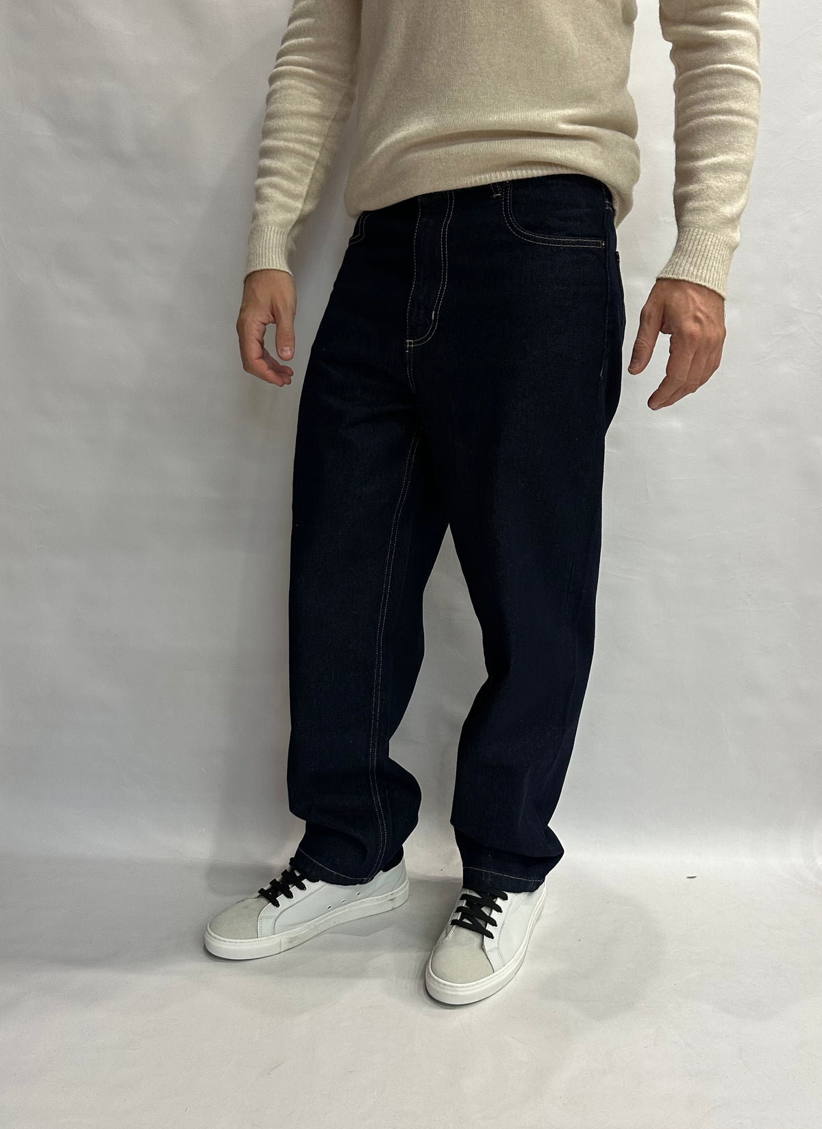 Jeans IMPERIAL 100% Cotone modello baggy, gamba rilassata, Blu Scuro - COD: P86016001