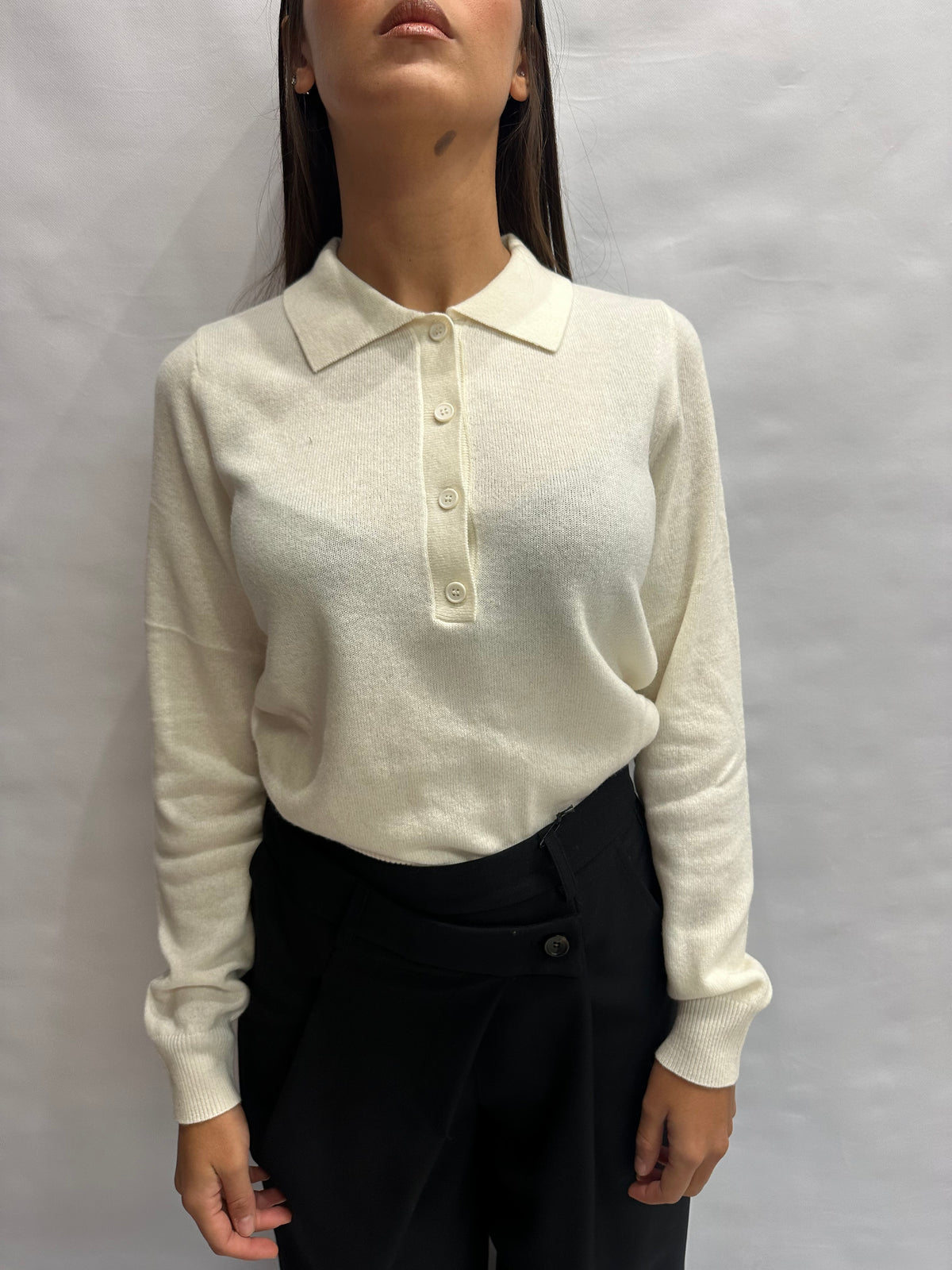 Polo TENSIONE IN 100% Lana a manica lunga - COD: WL1028