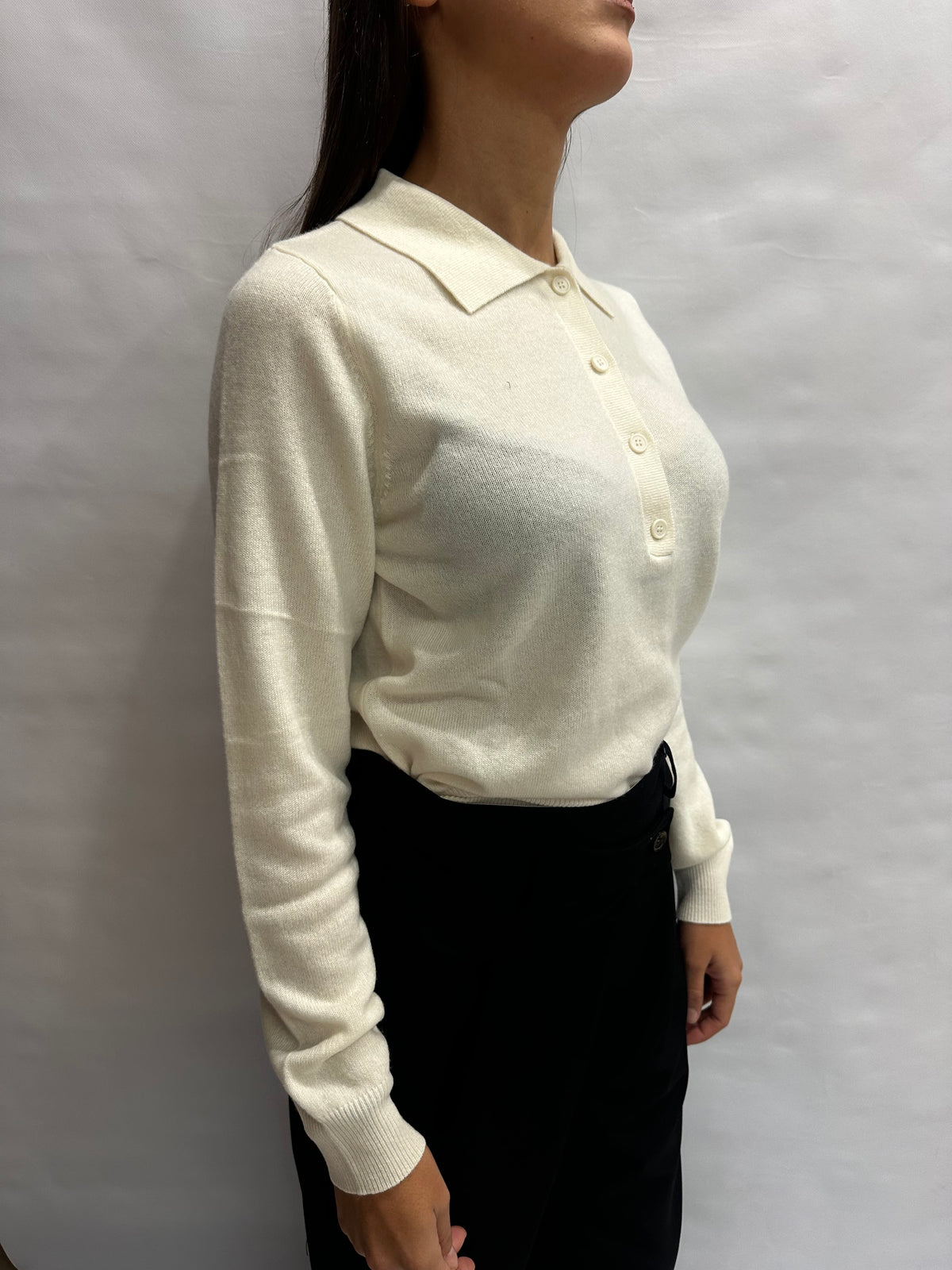 Polo TENSIONE IN 100% Lana a manica lunga - COD: WL1028