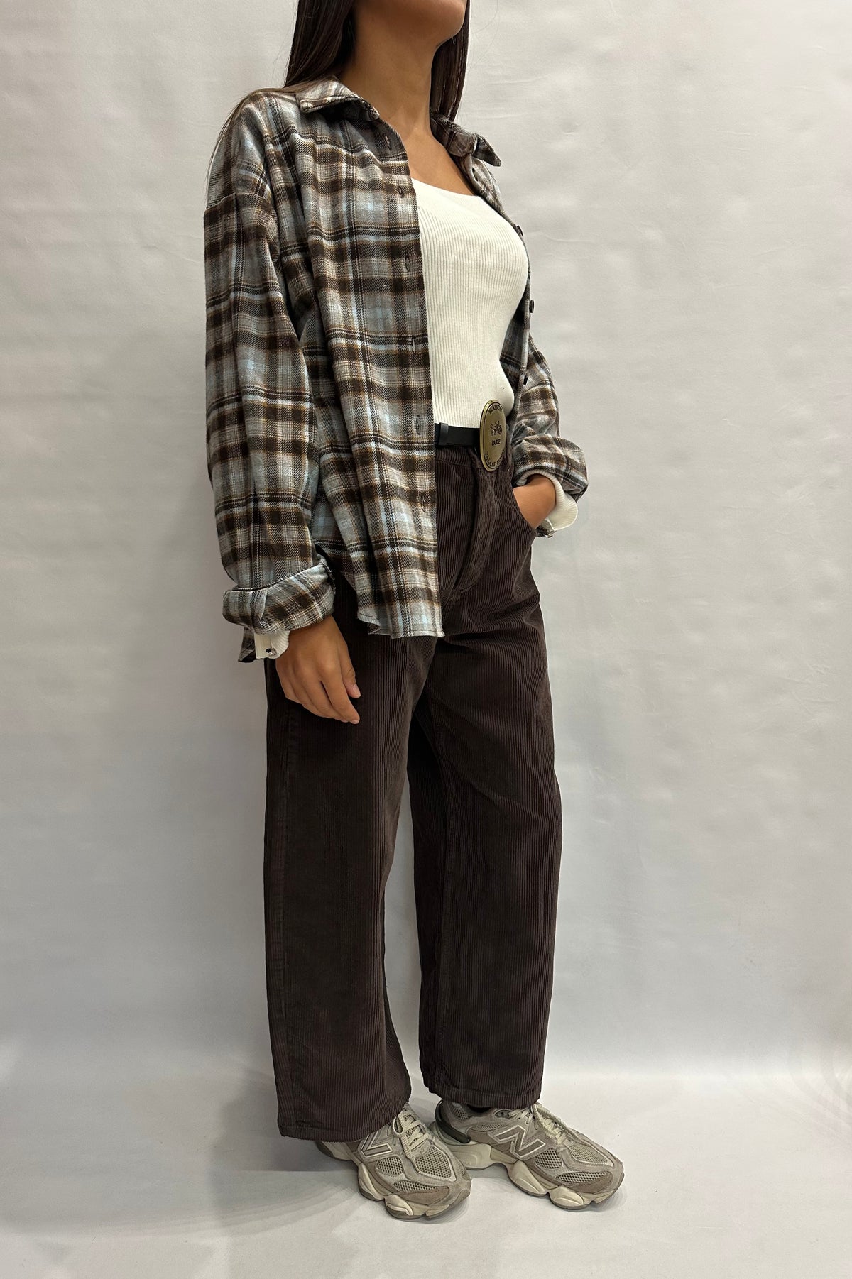 Camicia TENSIONE IN morbida con trama scozzese e taschino frontale ricamato - Cod: W26CA14