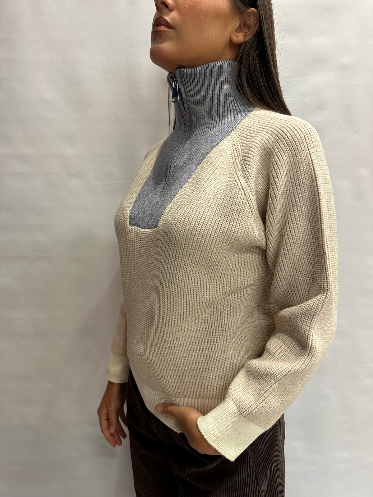 Maglione BLUEJOINT con zip parziale, COD: M94087