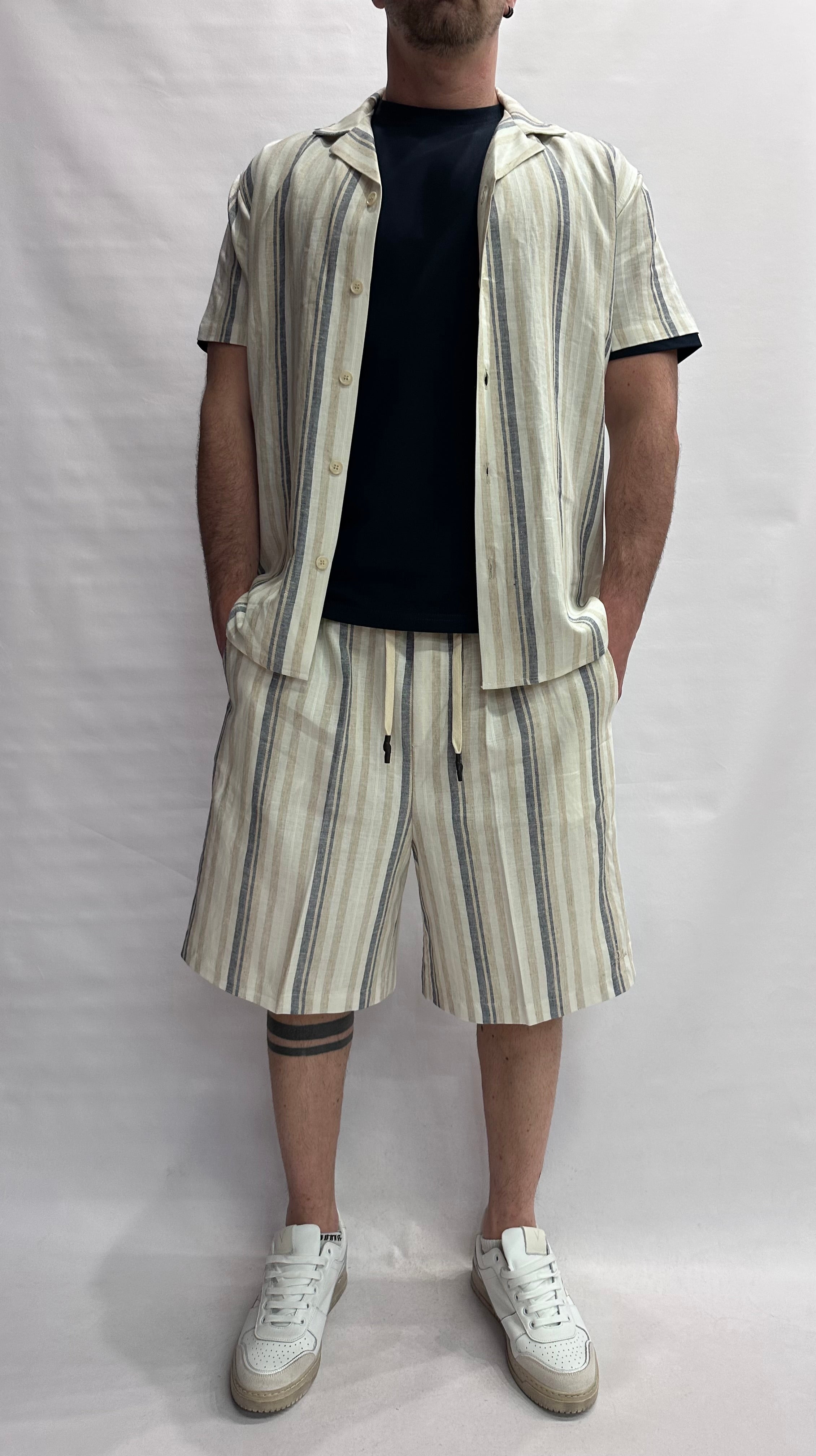 Coordinato BL11 leggero trama a righe irregolari, COD: 05BL26243 E 05BL26253
