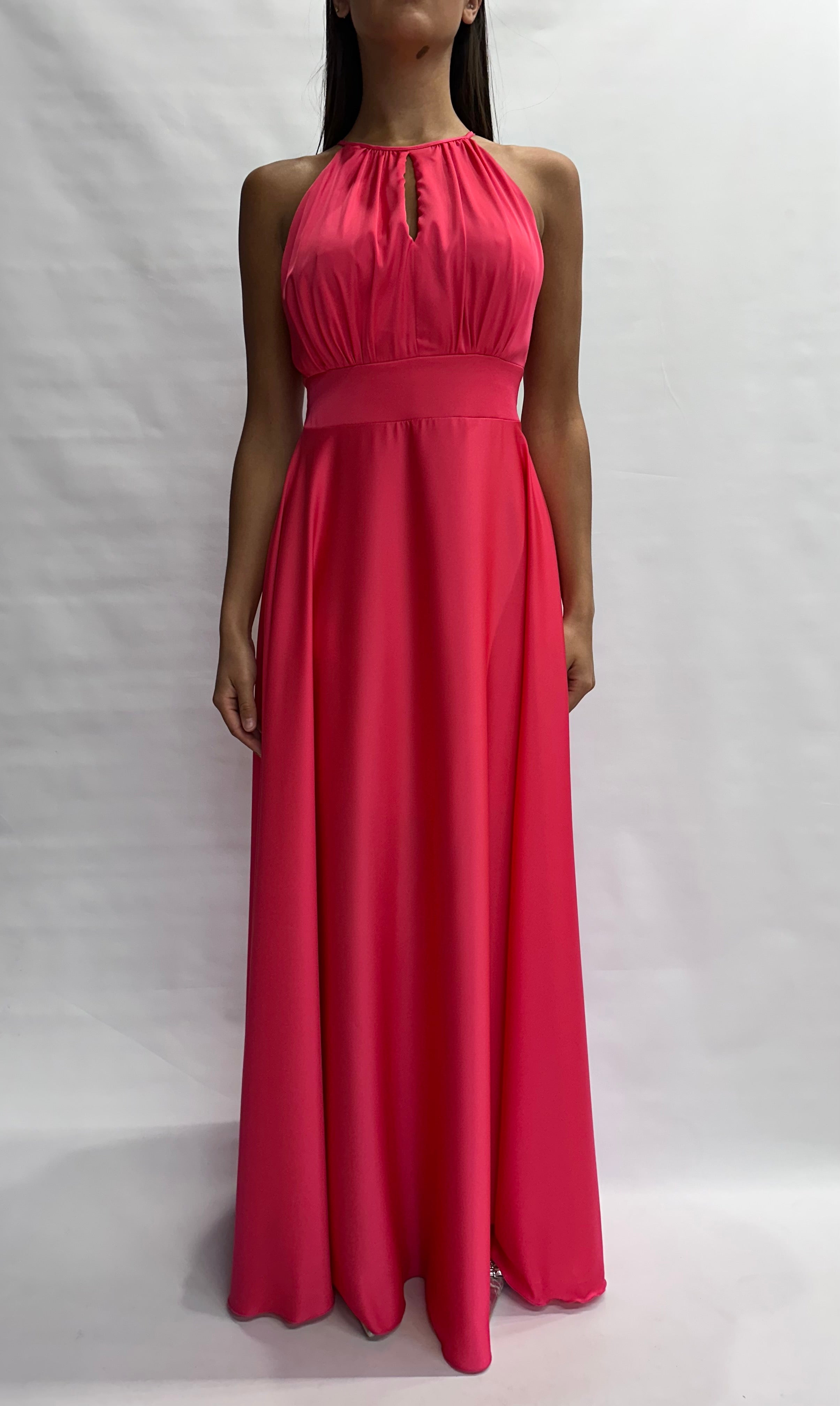 Abito RINASCIMENTO lungo in raso, con scollo all'americana - COD: CFC0129611003