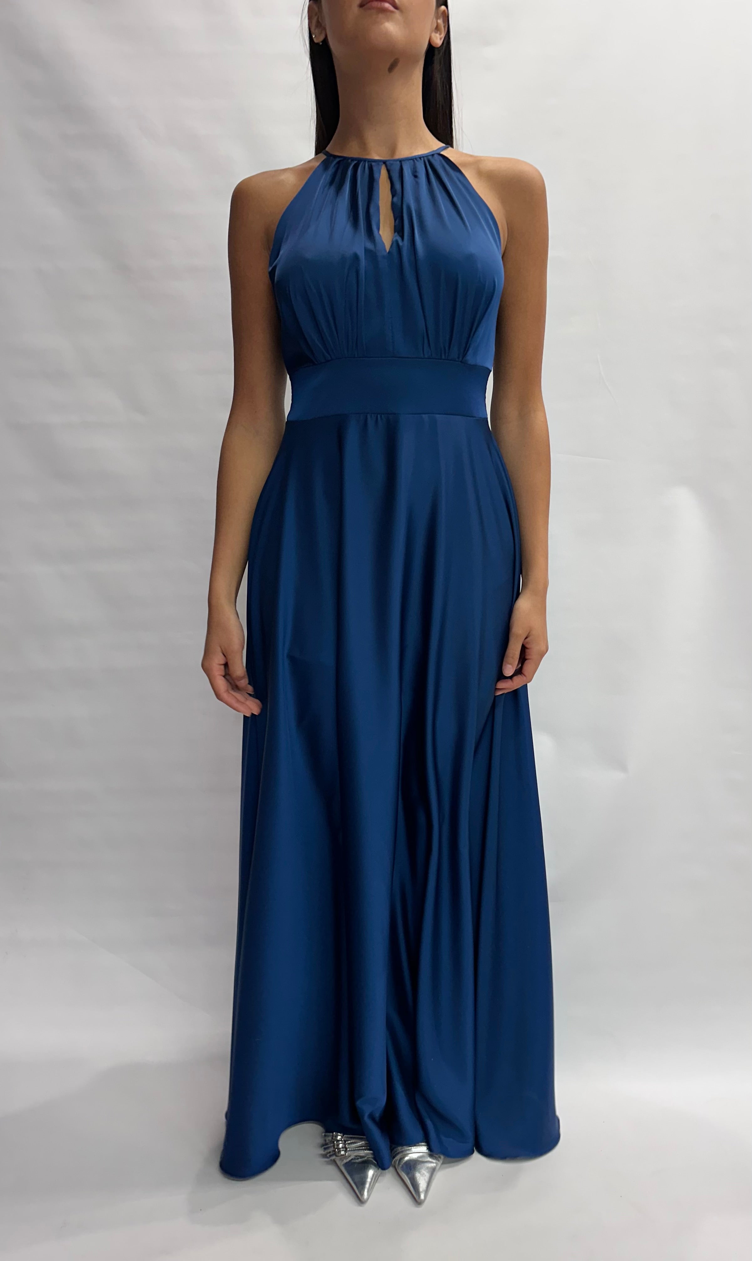 Abito RINASCIMENTO lungo in raso, con scollo all'americana - COD: CFC0129611003