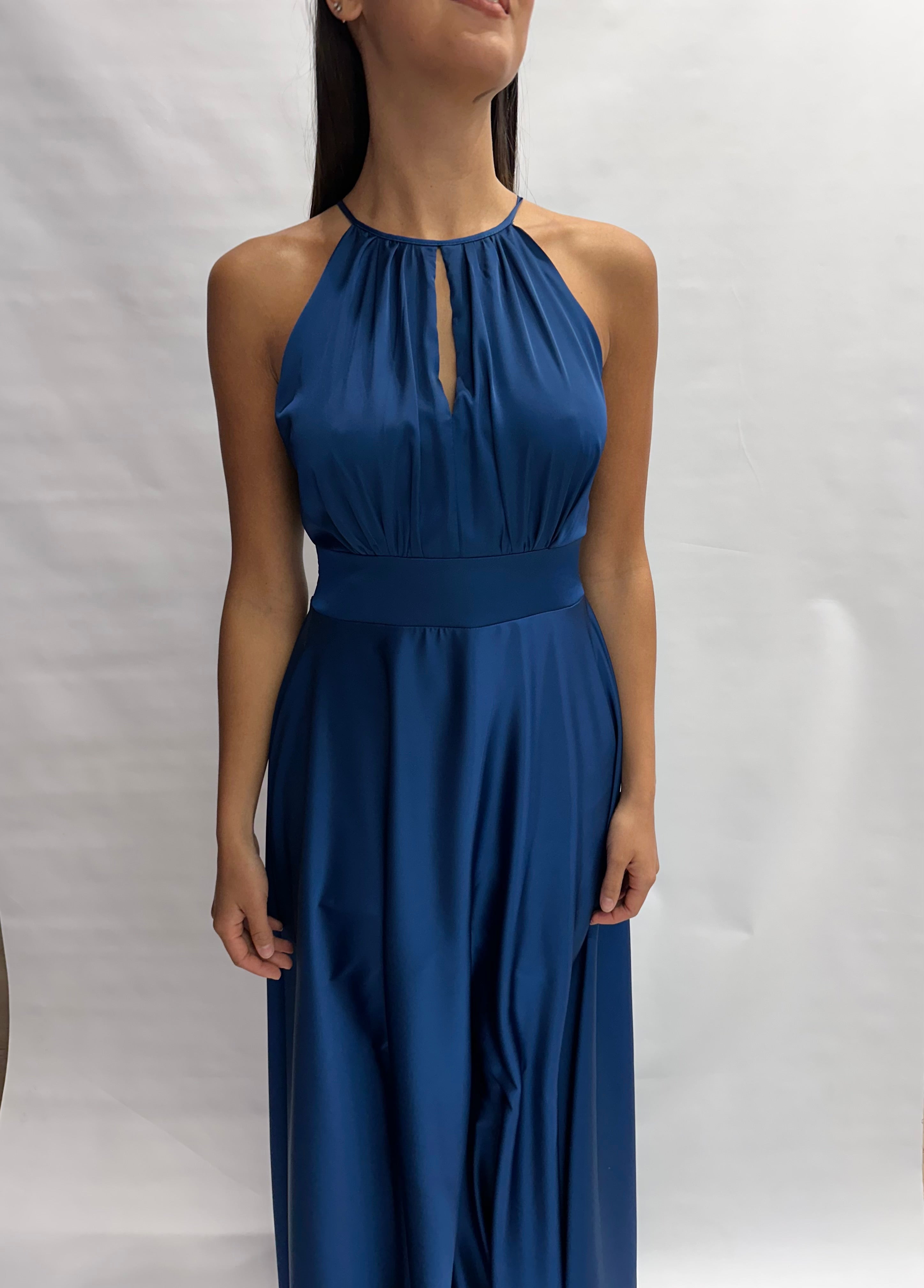 Abito RINASCIMENTO lungo in raso, con scollo all'americana - COD: CFC0129611003