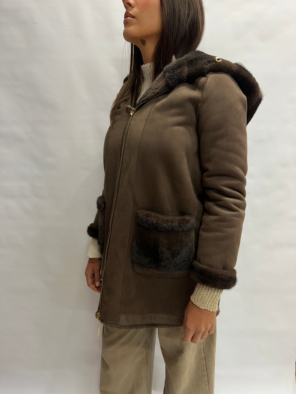 Pelliccia ecologica BLUEJOINT reversibile con tasche su entrambi i lati - COD: 13778