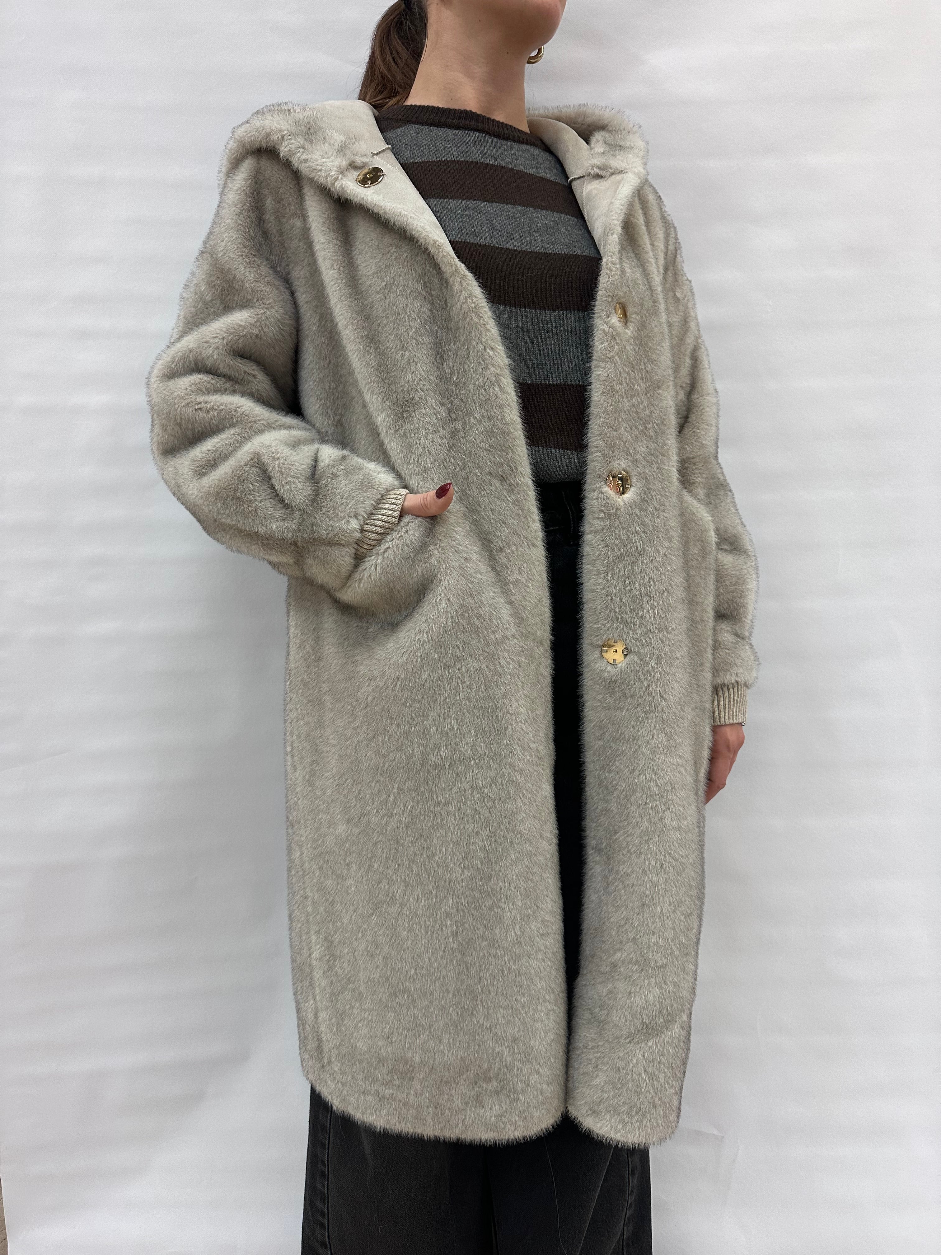 Cappotto RINASCIMENTO stile pelliccia ecologica lunga - COD: CFC0122225003