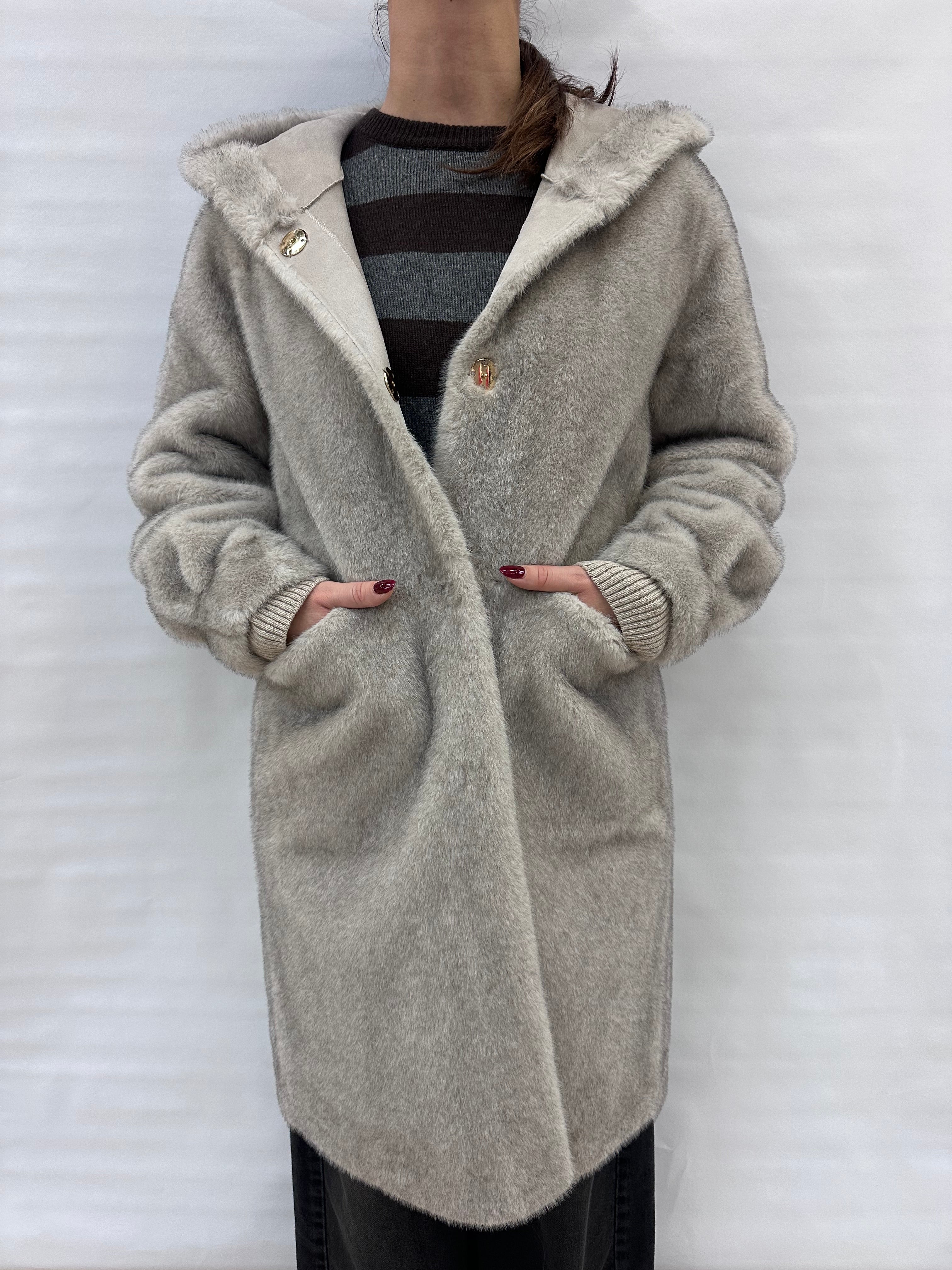 Cappotto RINASCIMENTO stile pelliccia ecologica lunga - COD: CFC0122225003