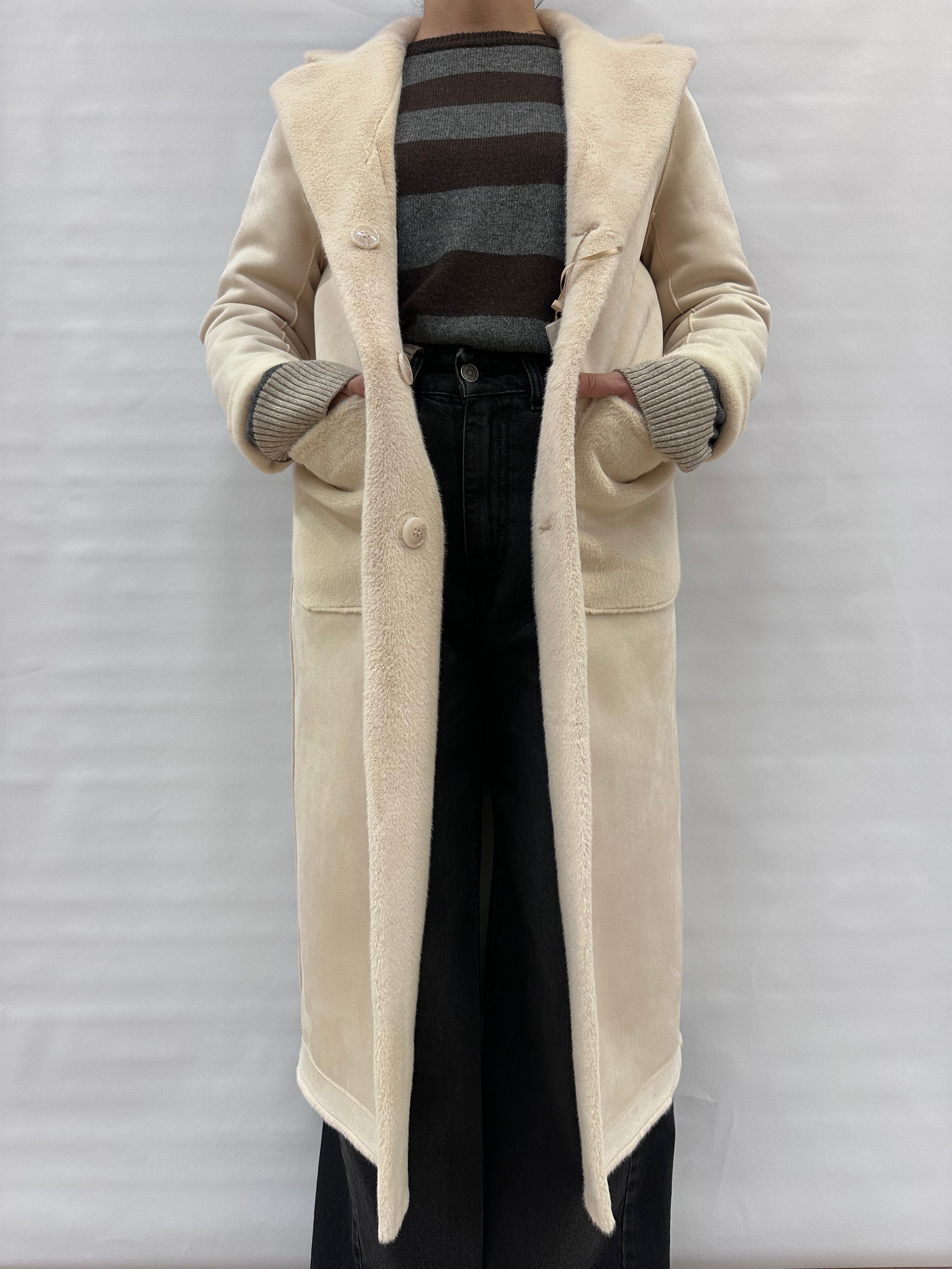 Cappotto RINASCIMENTO lungo effetto peluche REVERSIBILE - COD: CFC0122205003