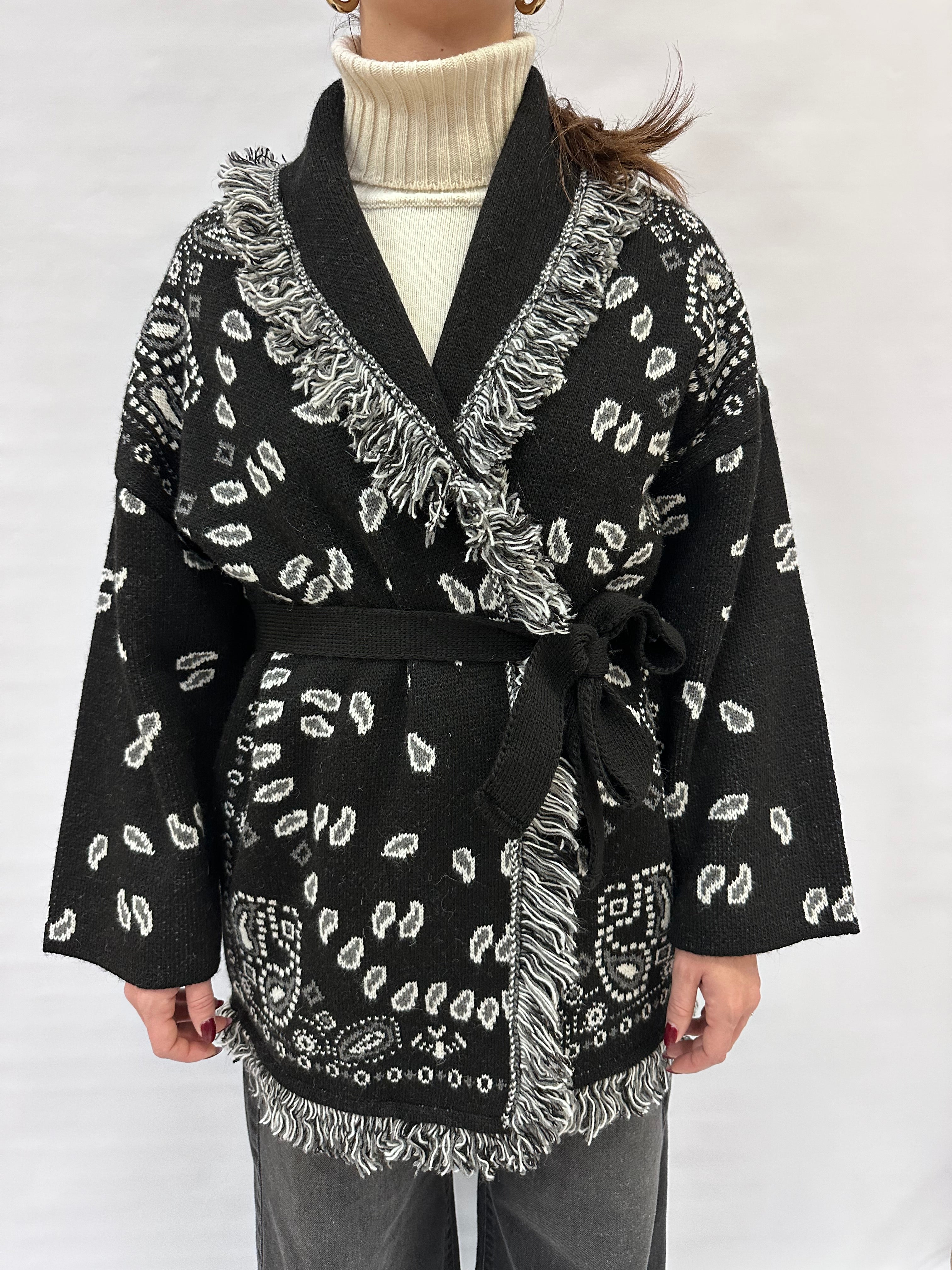 Cardigan TENSIONE IN trama Azteca - COD: W5HMG38A400