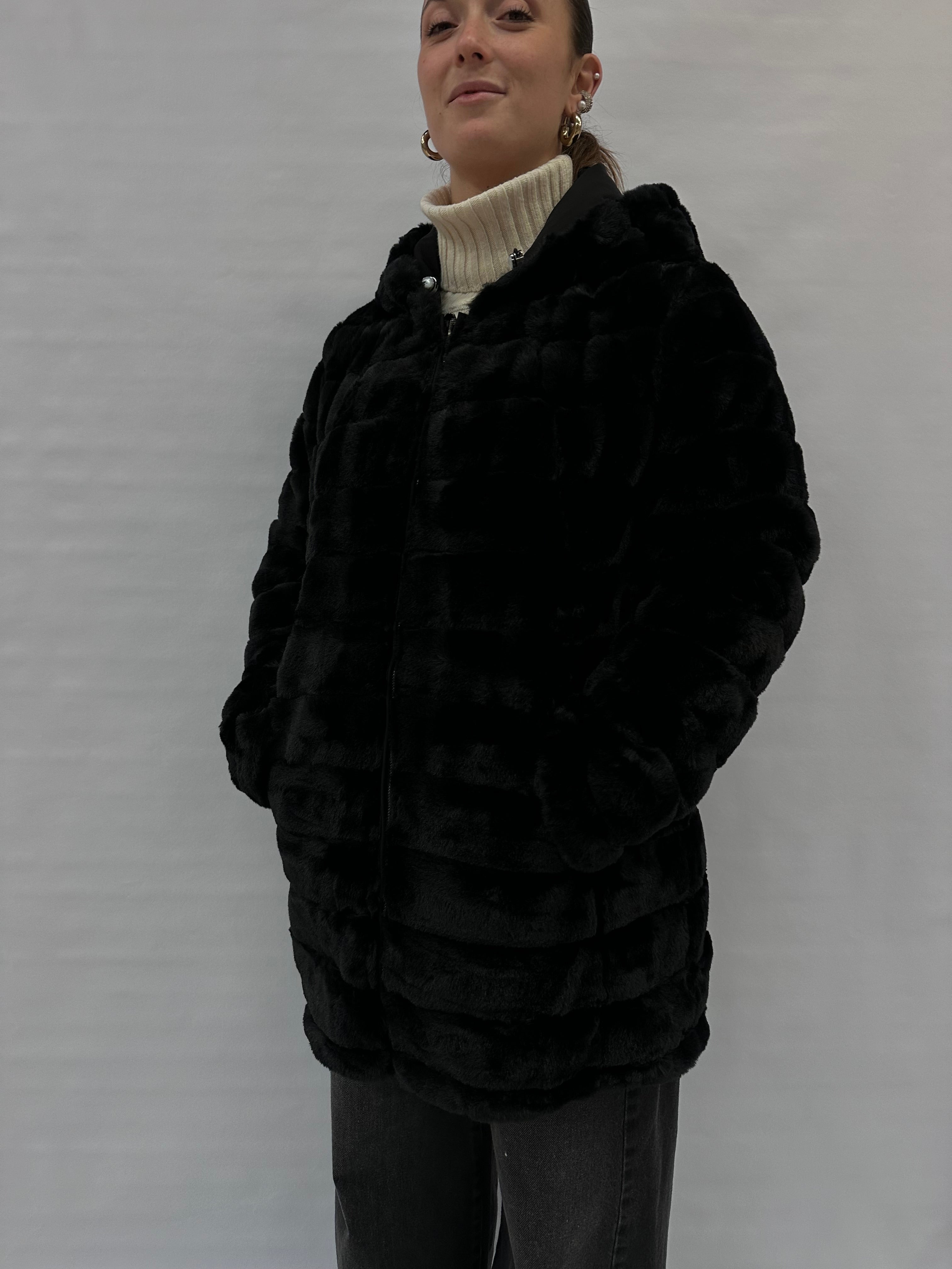 Parka COXI MODA reversibile a pelliccia ecologica - COD: parka