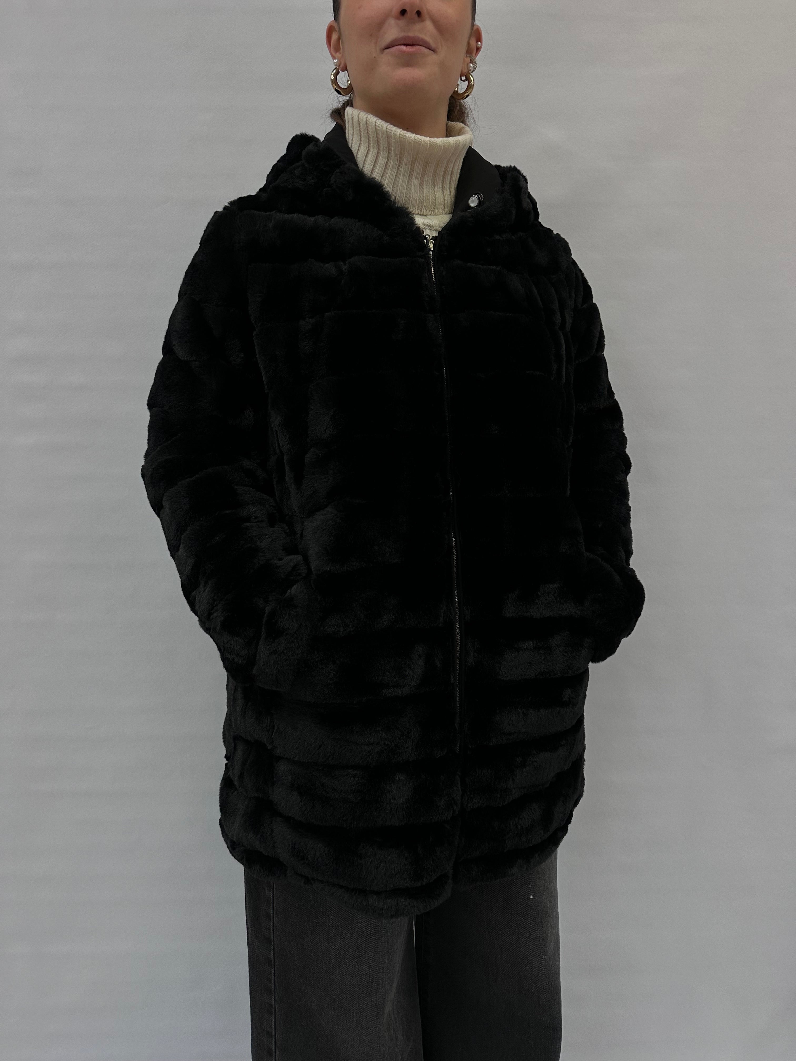 Parka COXI MODA reversibile a pelliccia ecologica - COD: parka