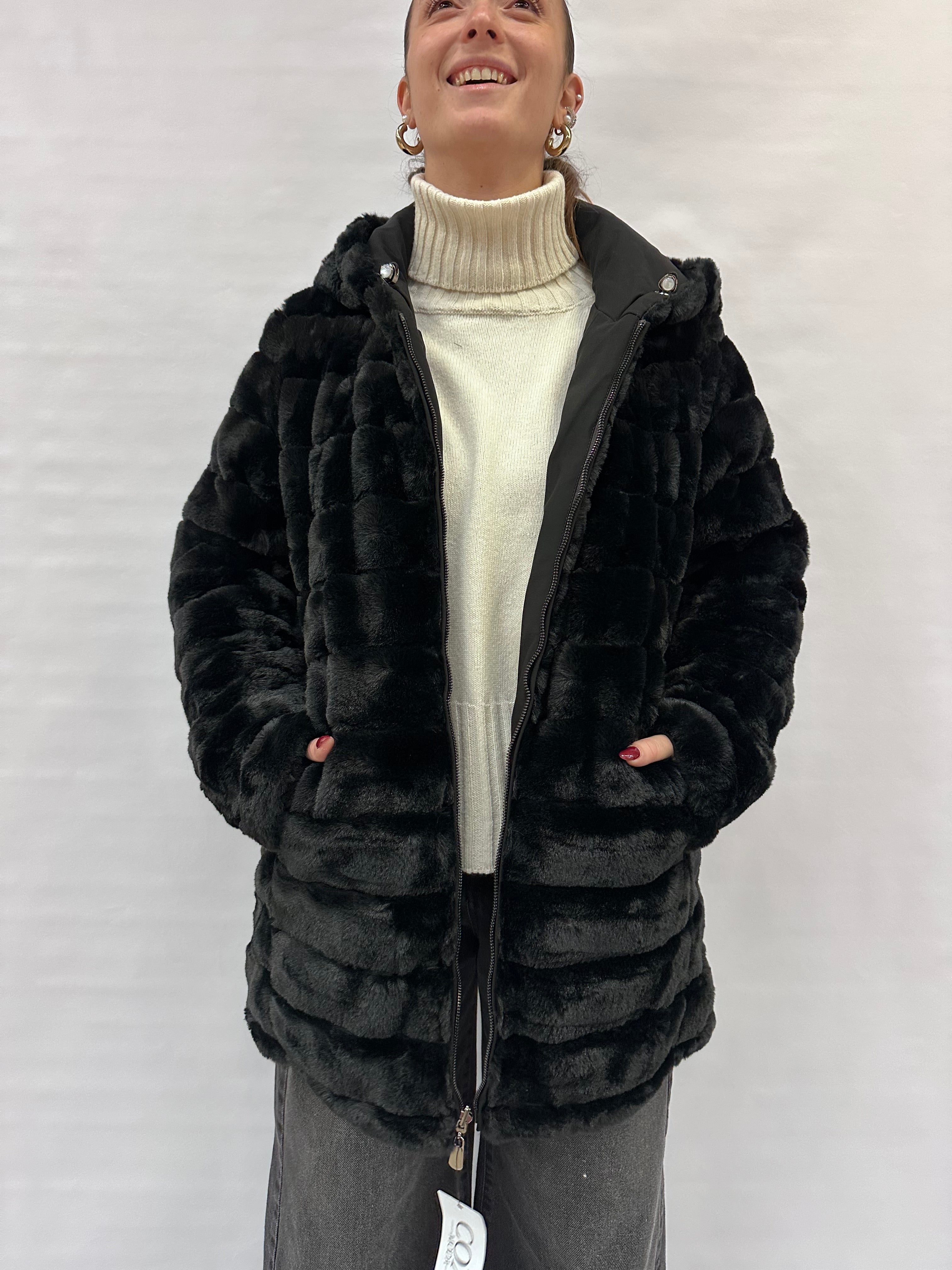 Pelliccia ecologica COXI MODA reversibile a Parka - COD: pellicciapar