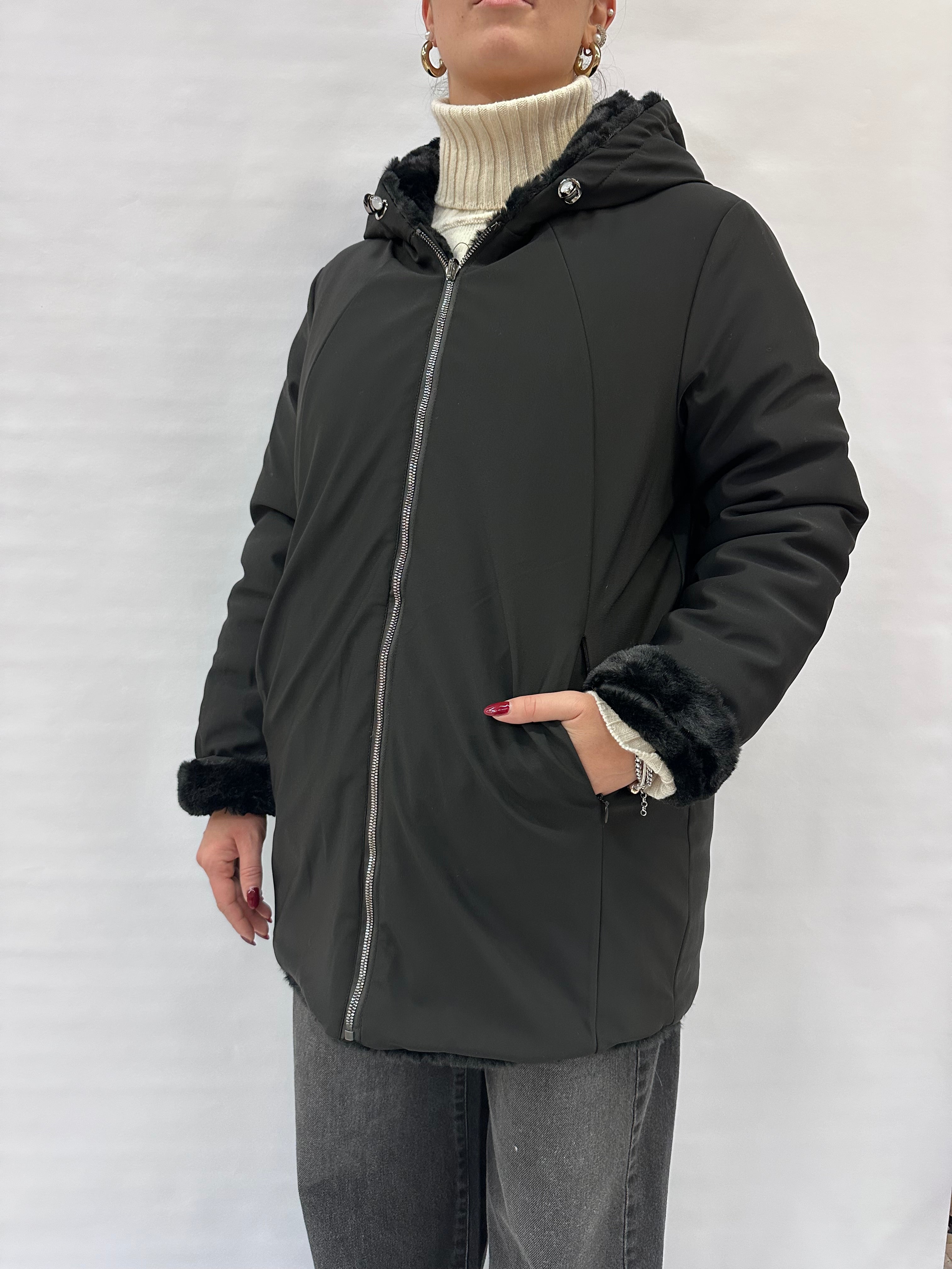 Parka COXI MODA reversibile a pelliccia ecologica - COD: parka