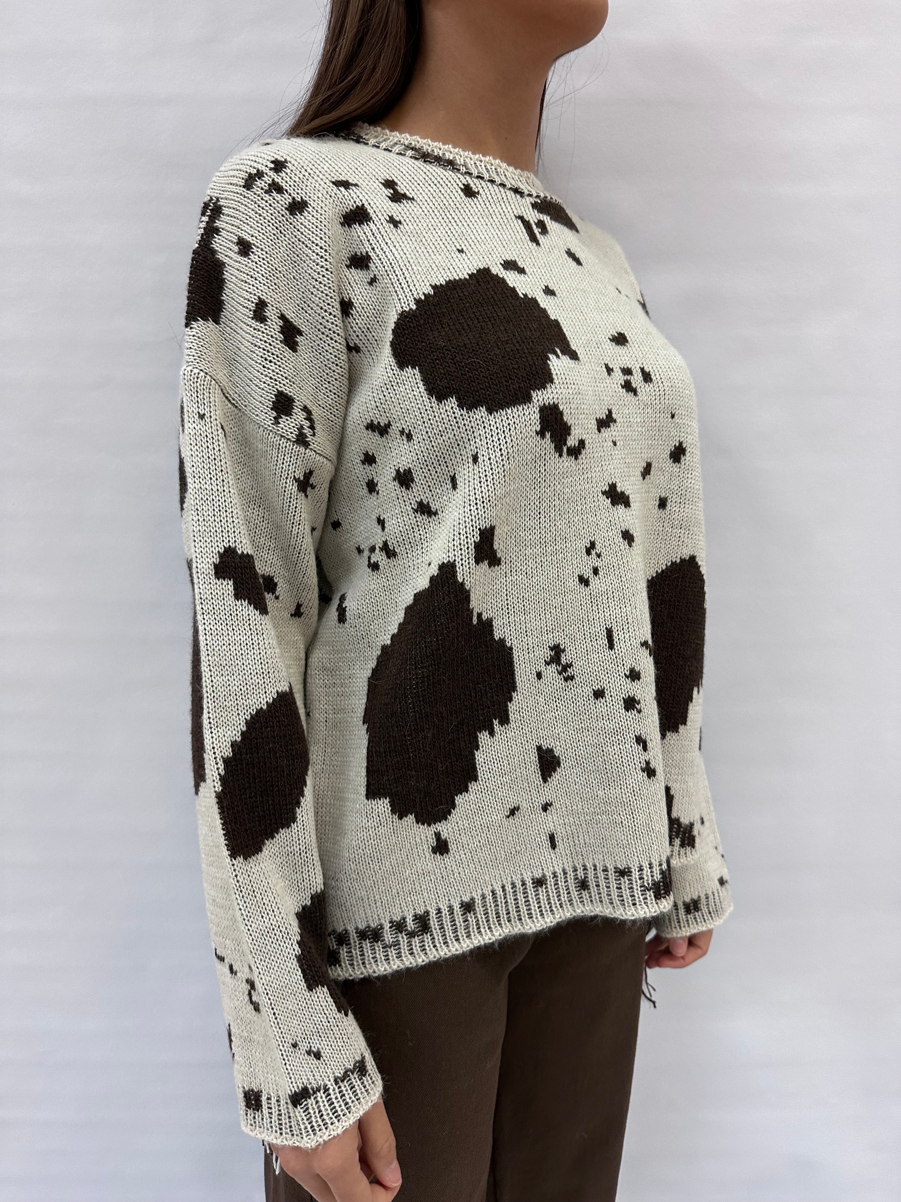 Maglione BLUEJOINT con trama "mucca" e frange , COD: 78505